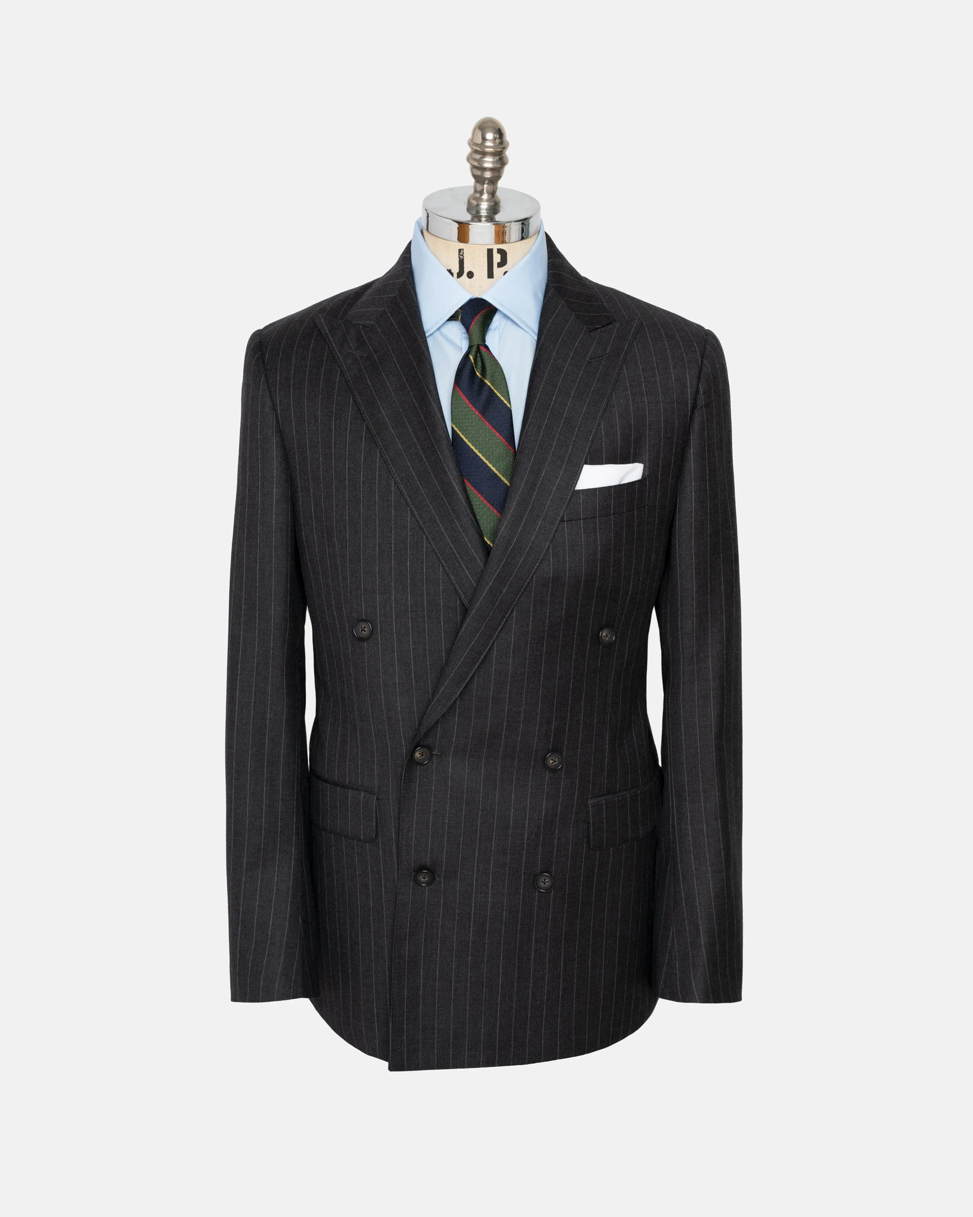 MADE-IN-USA GREY CHALKSTRIPE DOUBLE-BREASTED SUIT - 1