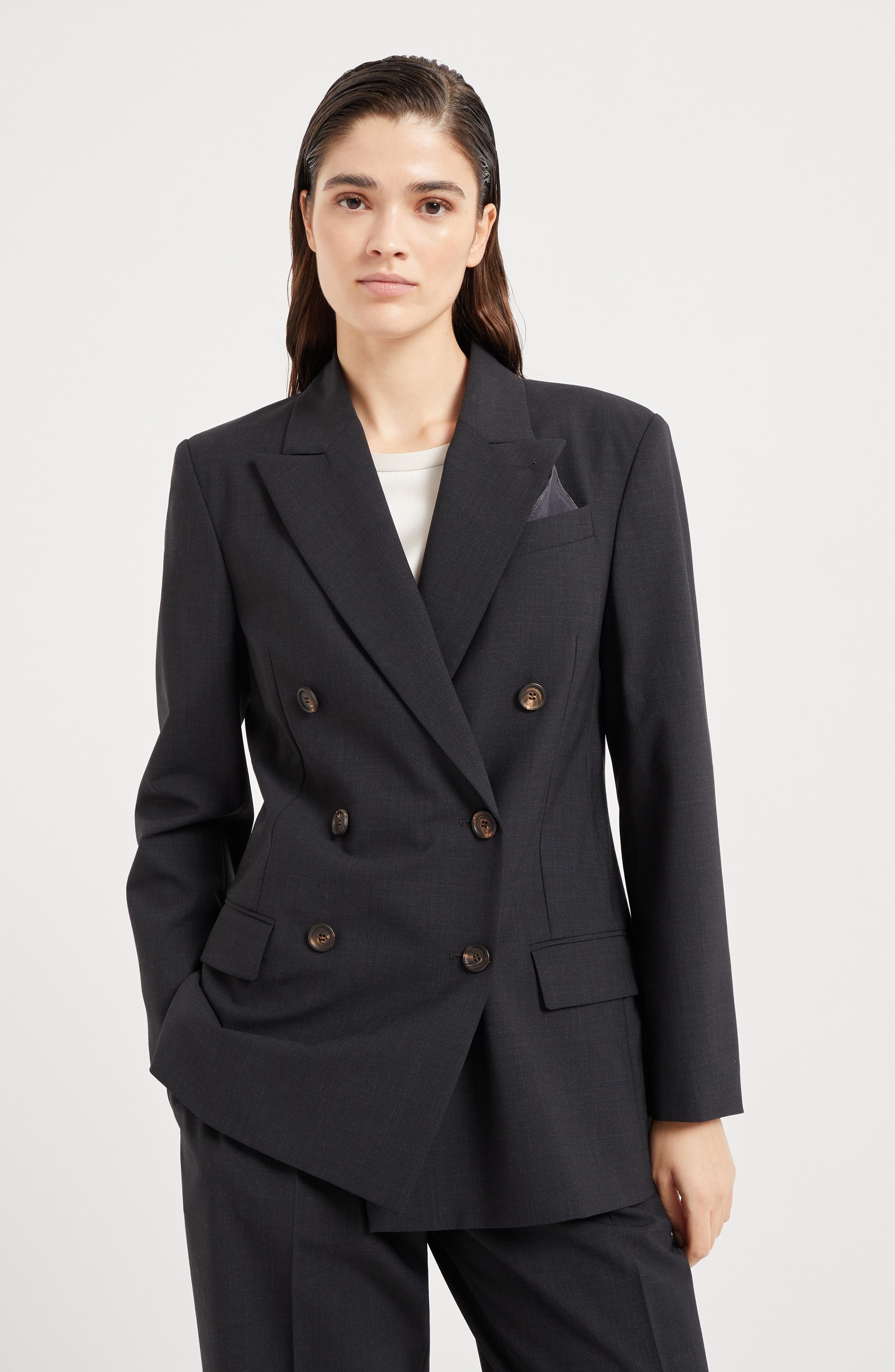 Brunello Cucinelli Blazer with monili in Lignite Grey at Nordstrom - 2