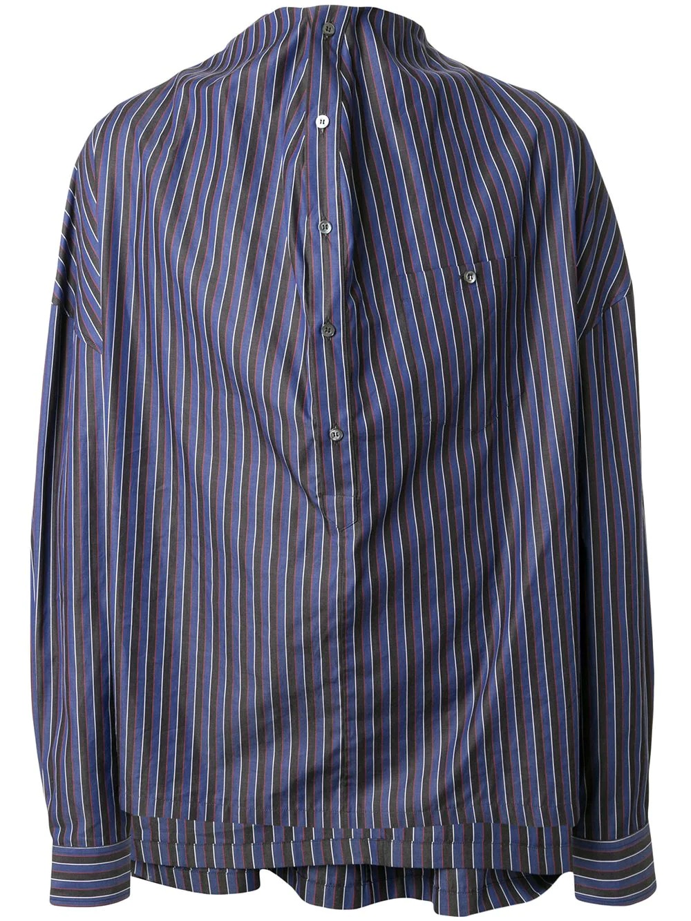 draped striped shirt - 1