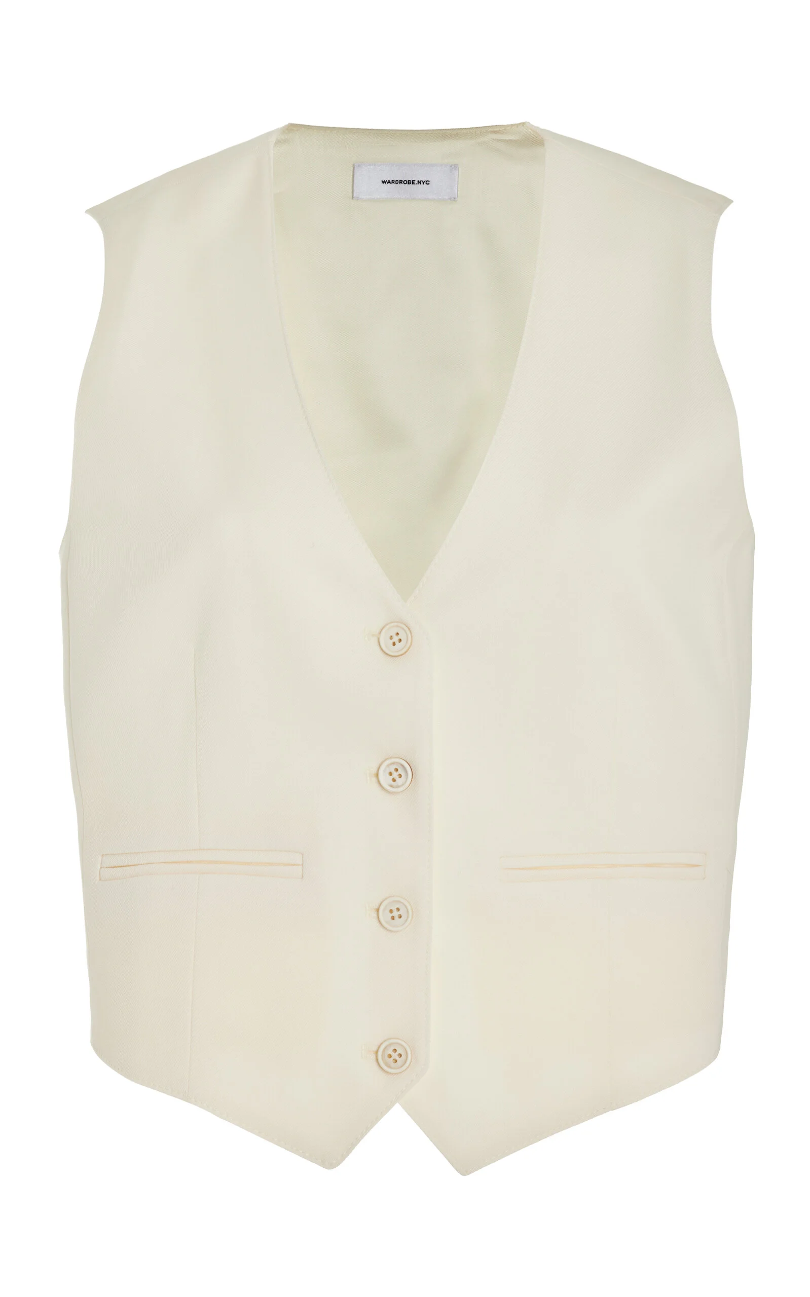 Cropped Wool Vest white - 1