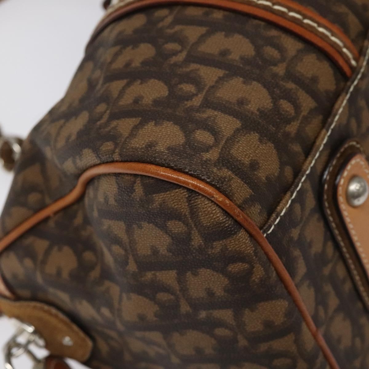 DIOR Romantic Trotter Canvas Hand Bag Brown - 14