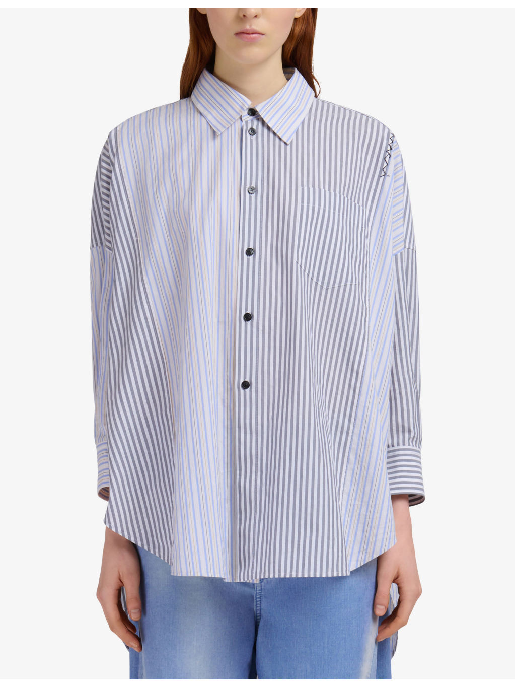 Oversized Striped Cotton Shirt - 3
