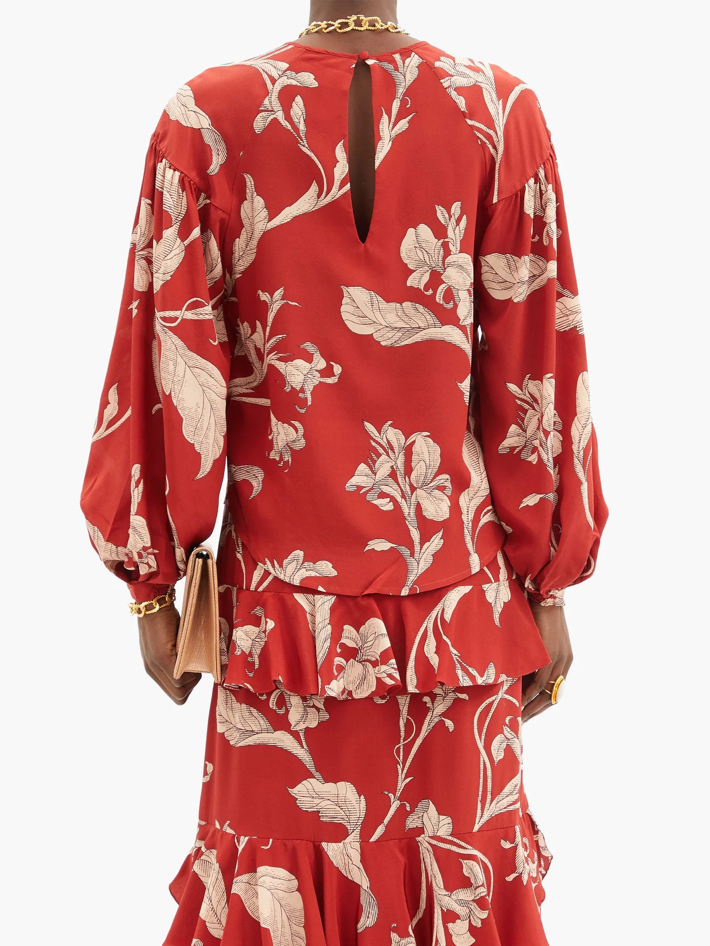 Hecho Por Amor floral-print silk-crepe blouse - 5