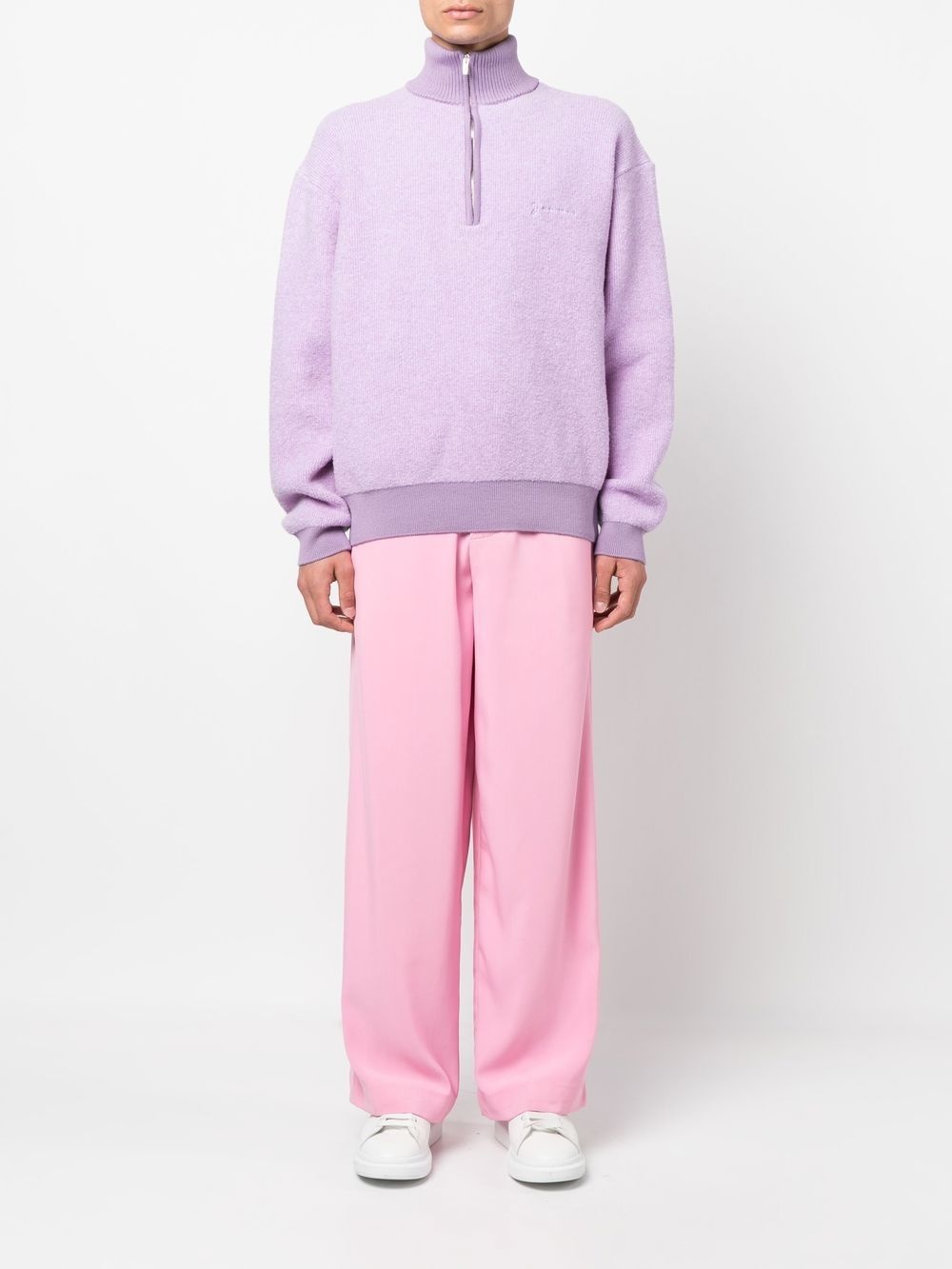 zip-up high-neck jumper - 3