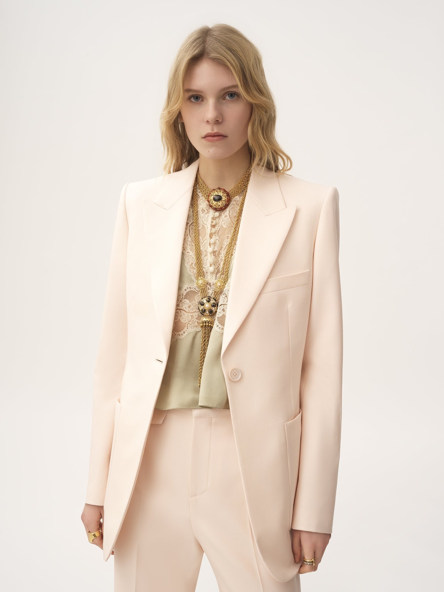 SINGLE-BREASTED TAILORED JACKET IN WOOL GABARDINE - 4