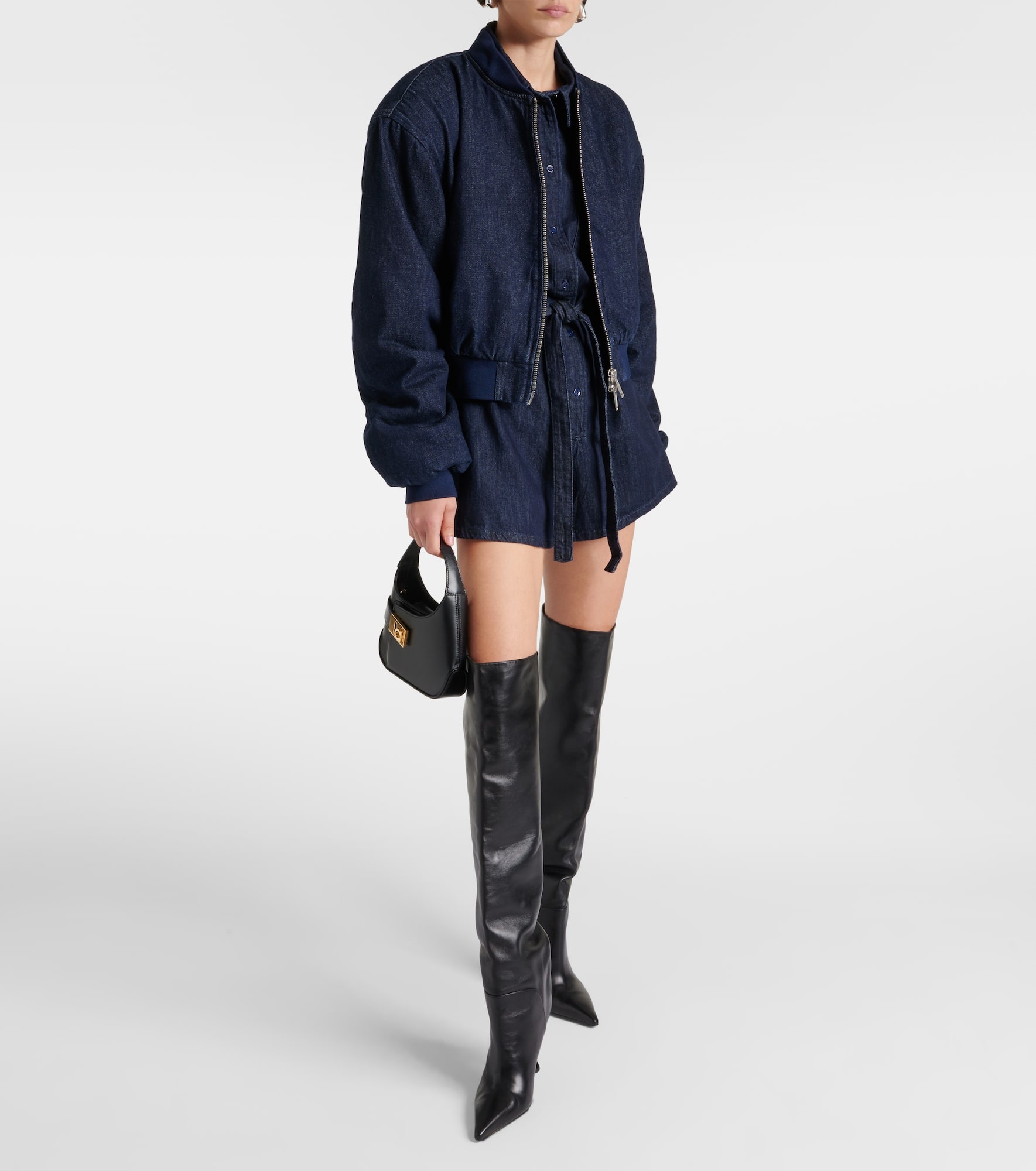 Micky cropped denim bomber jacket - 2