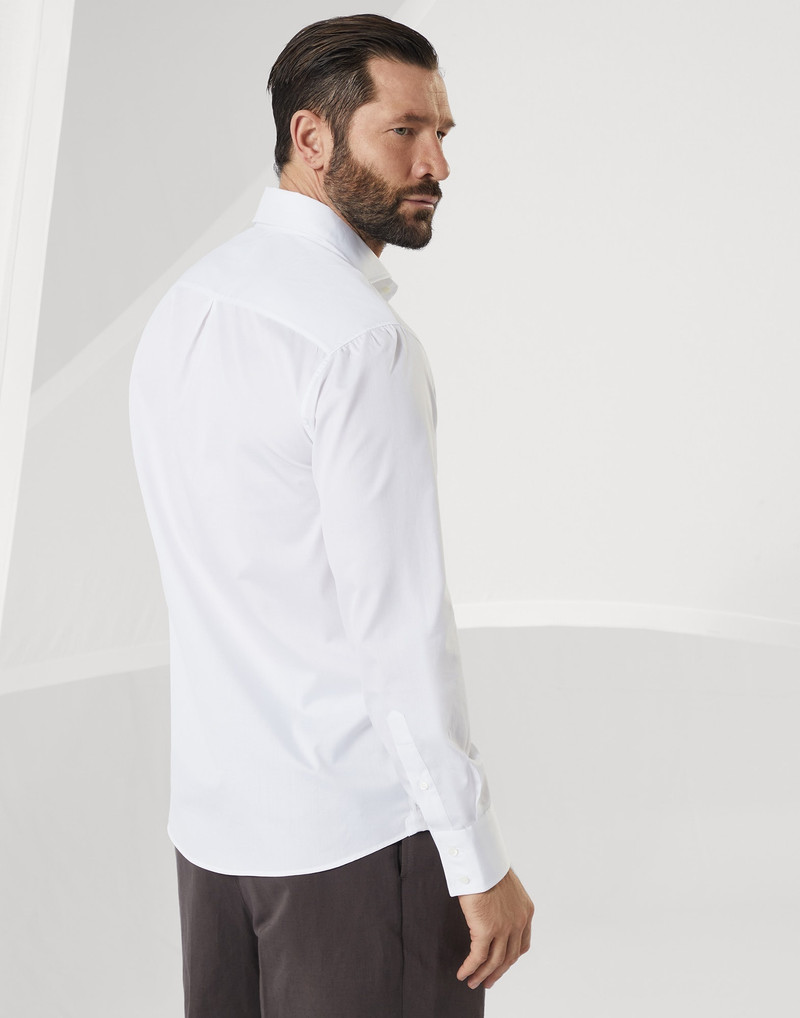 Brunello Cucinelli Twill basic fit shirt with spread collar outlook
