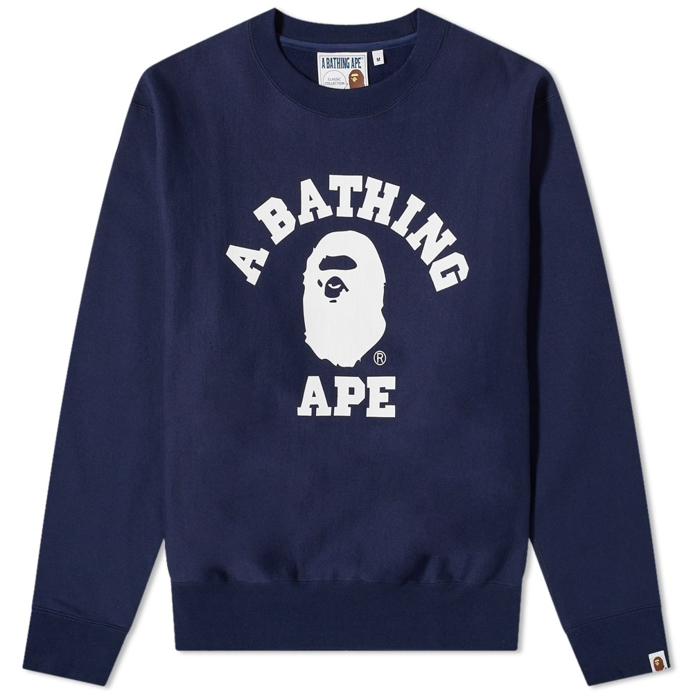 A Bathing Ape Relaxed College Crew Sweat - 1