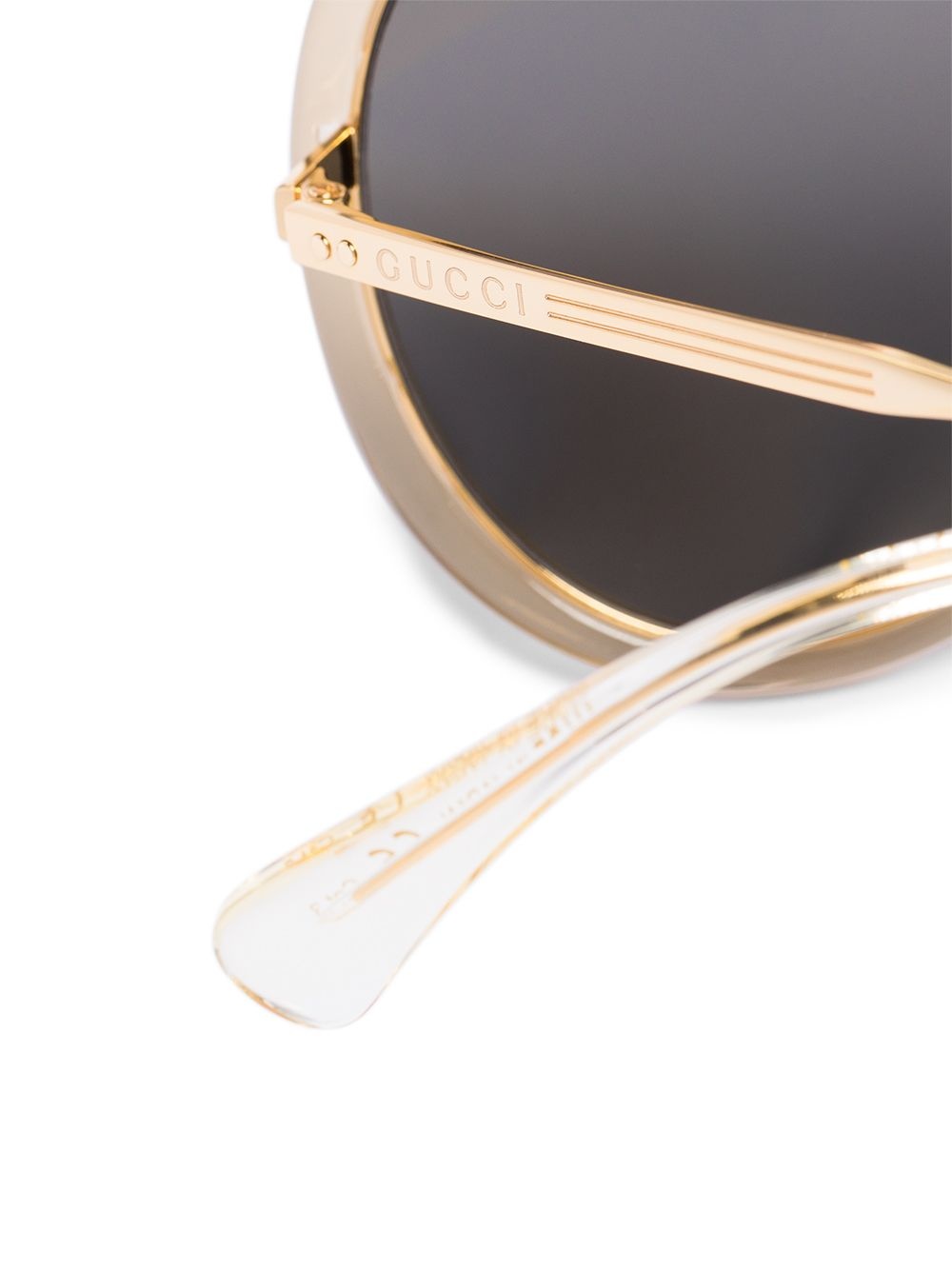 logo-engraved aviator-frame sunglasses - 4