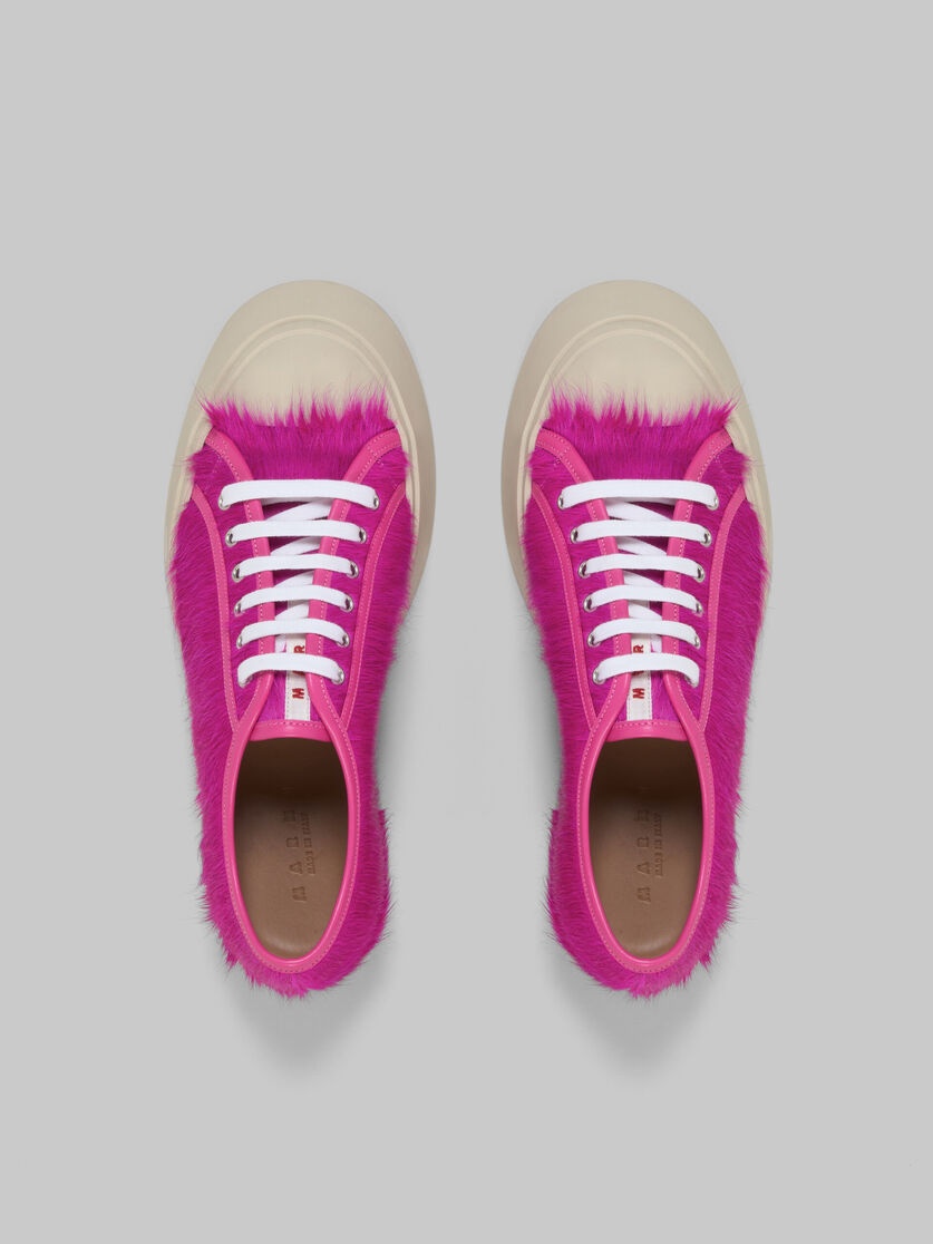 FUCHSIA LONG-HAIR CALFSKIN PABLO SNEAKER - 4