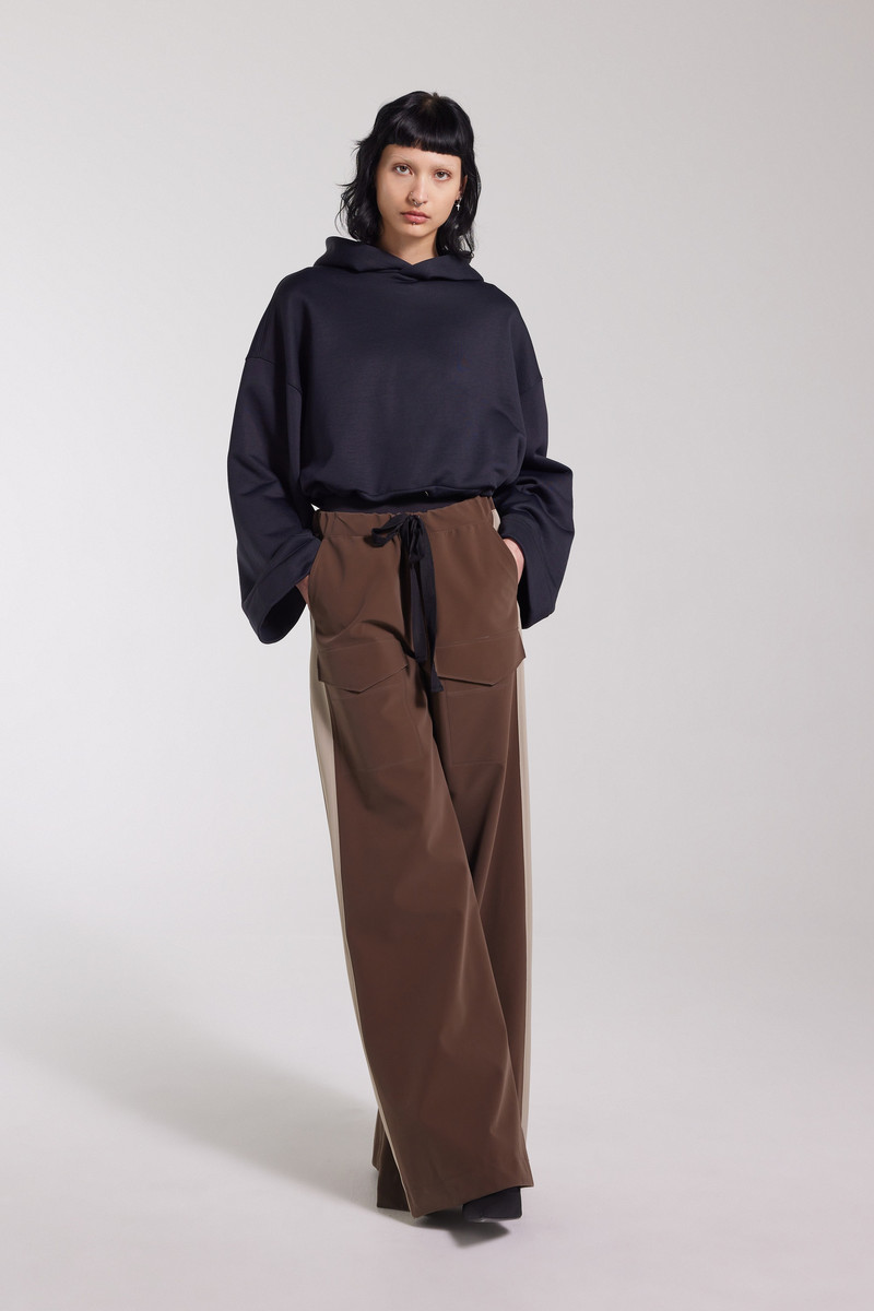 Stutterheim Jarla Stripe Trousers Dark Brown outlook