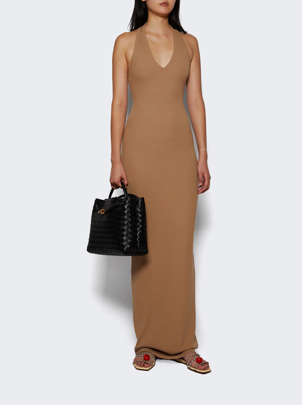 Halter Maxi Dress Taupe - 2
