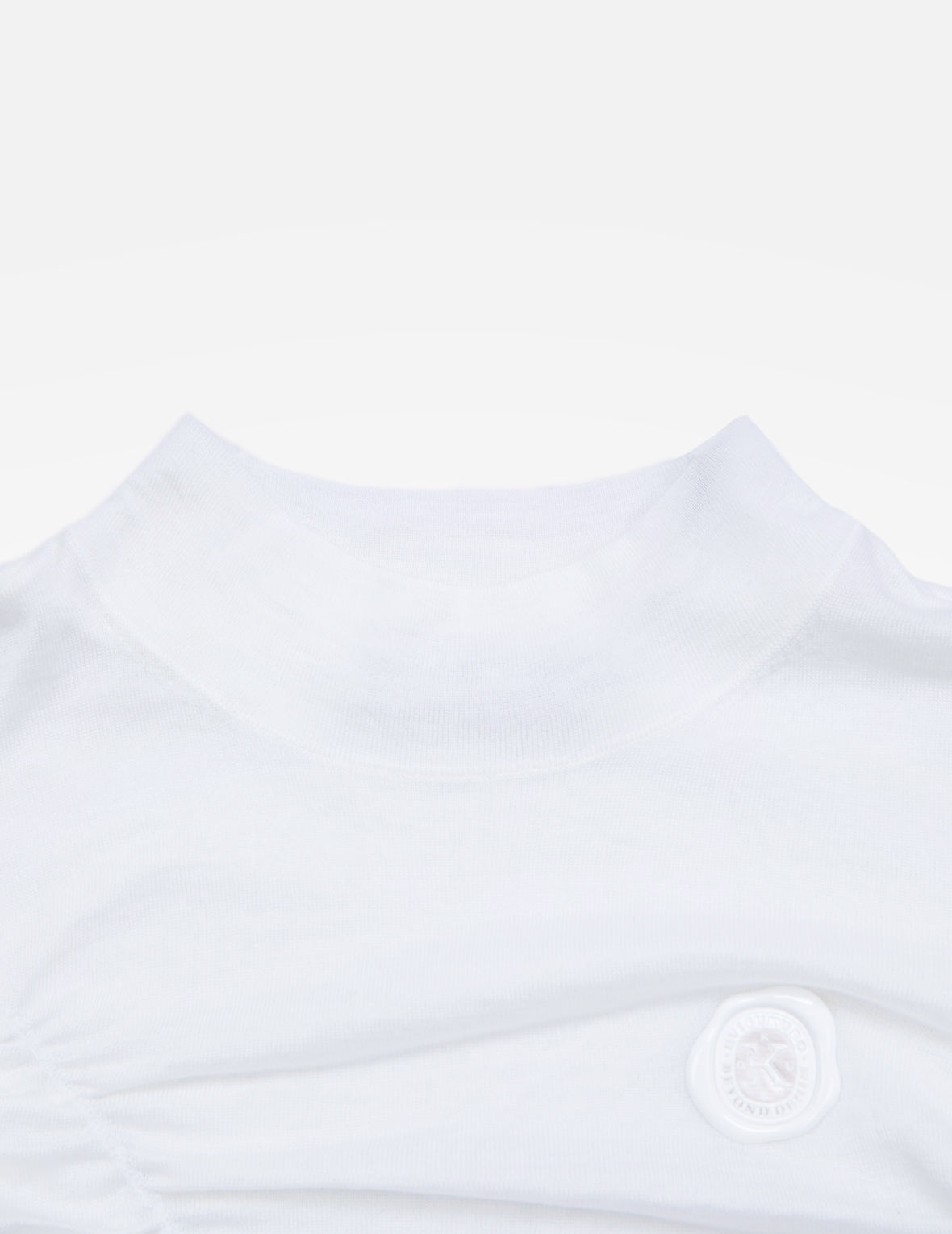 Ruched Front High Neck Knit Top - 11