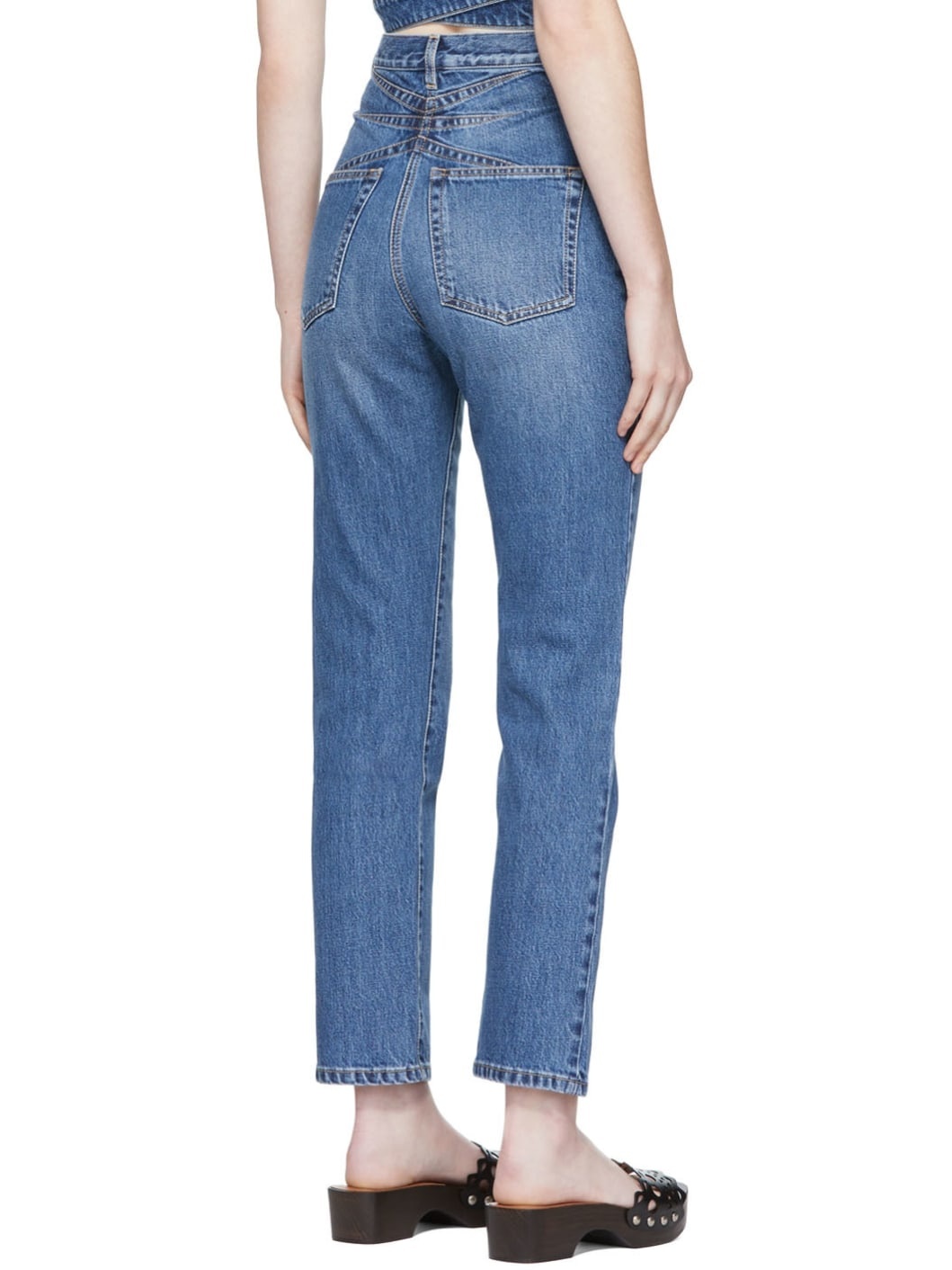 Blue High-Waist Straight Jeans - 3