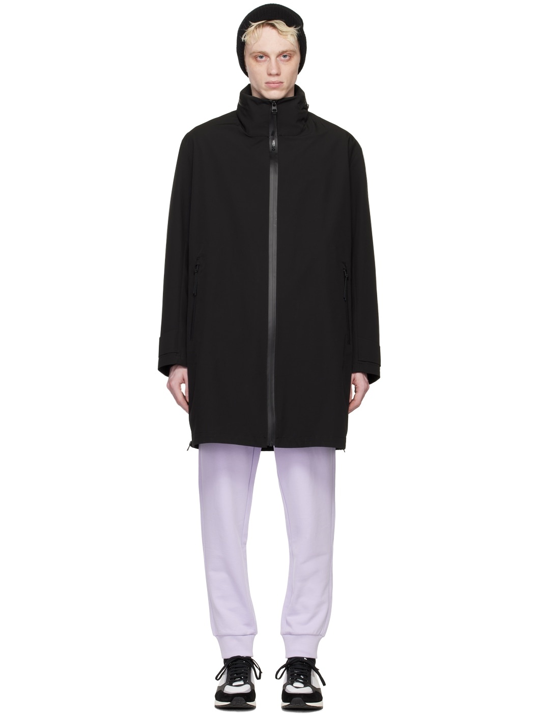 Black Water-Repellent Coat - 1