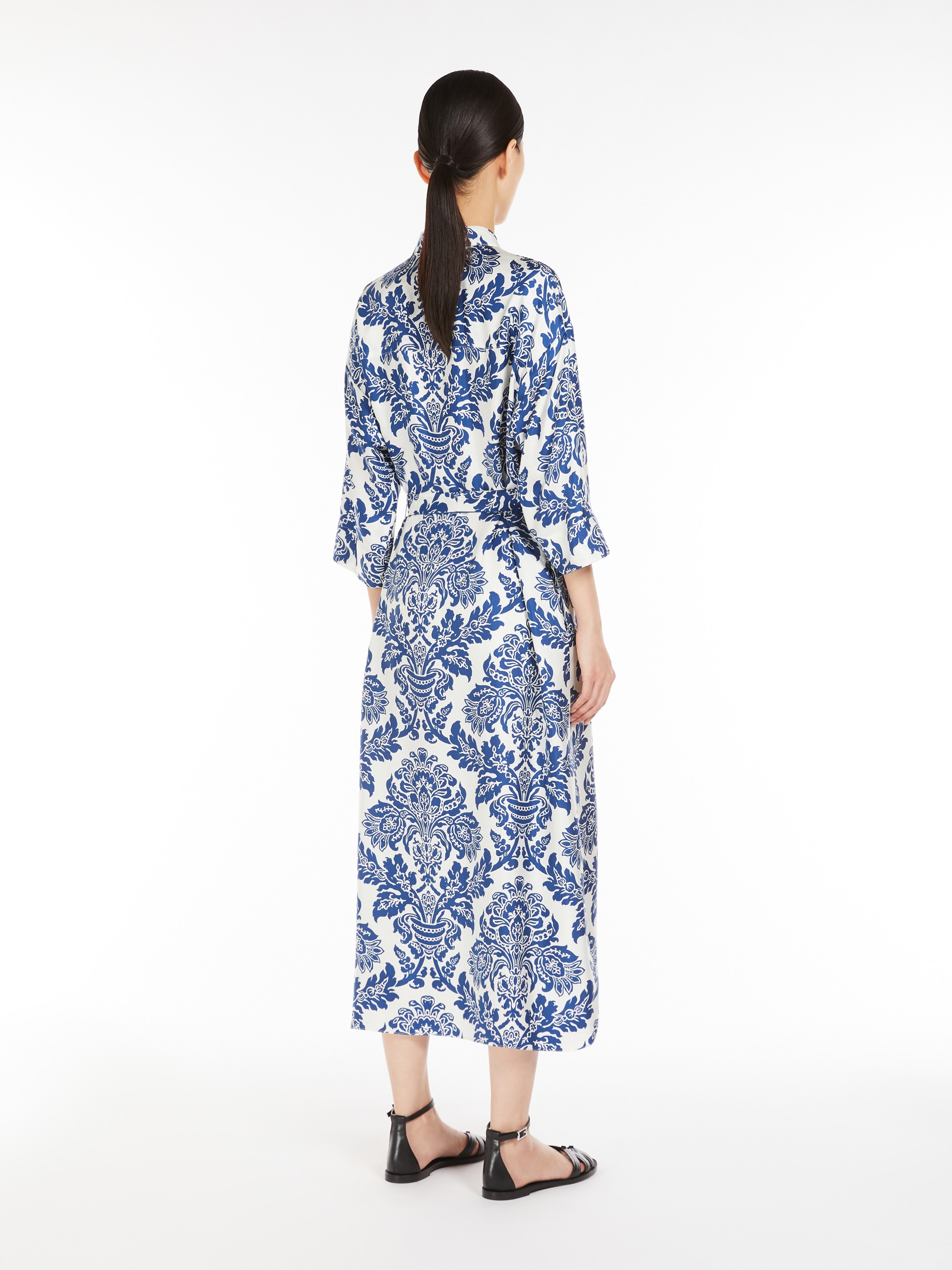 CAMELIA Printed silk shirt dress - 4