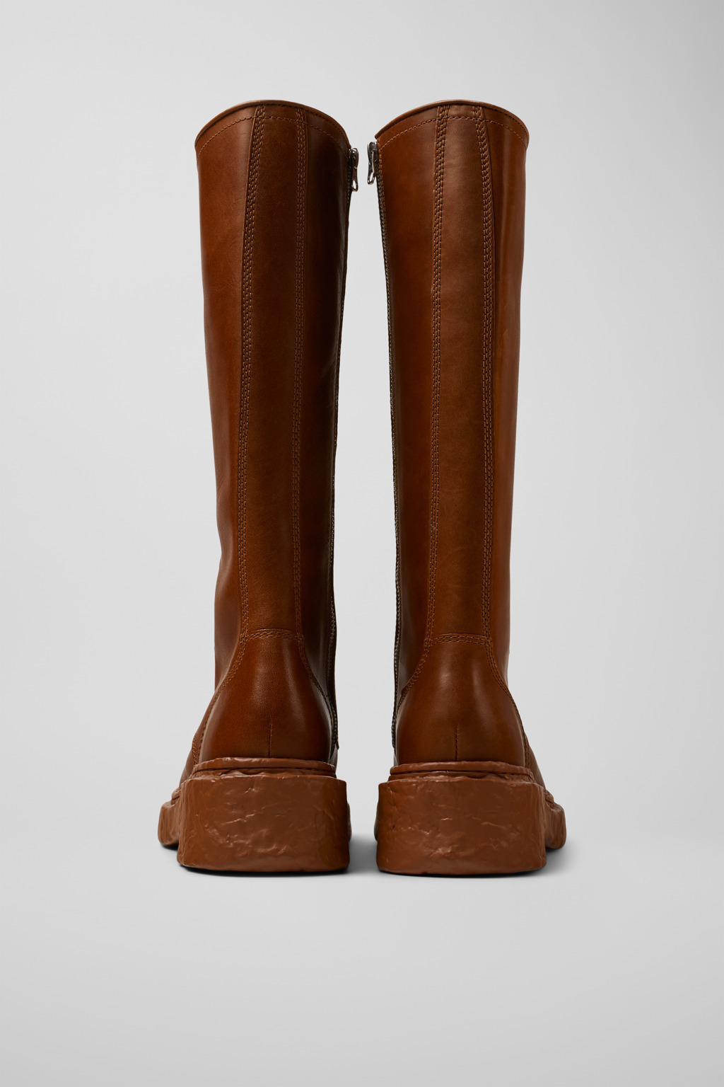 Brown Leather High Boots - 3