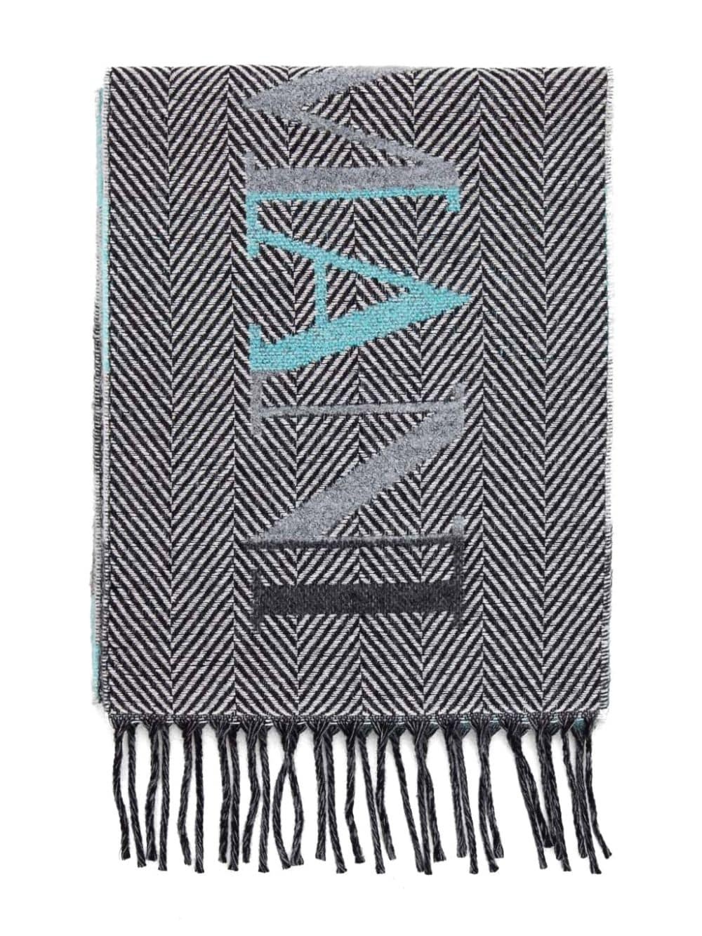 logo-intarsia scarf - 2