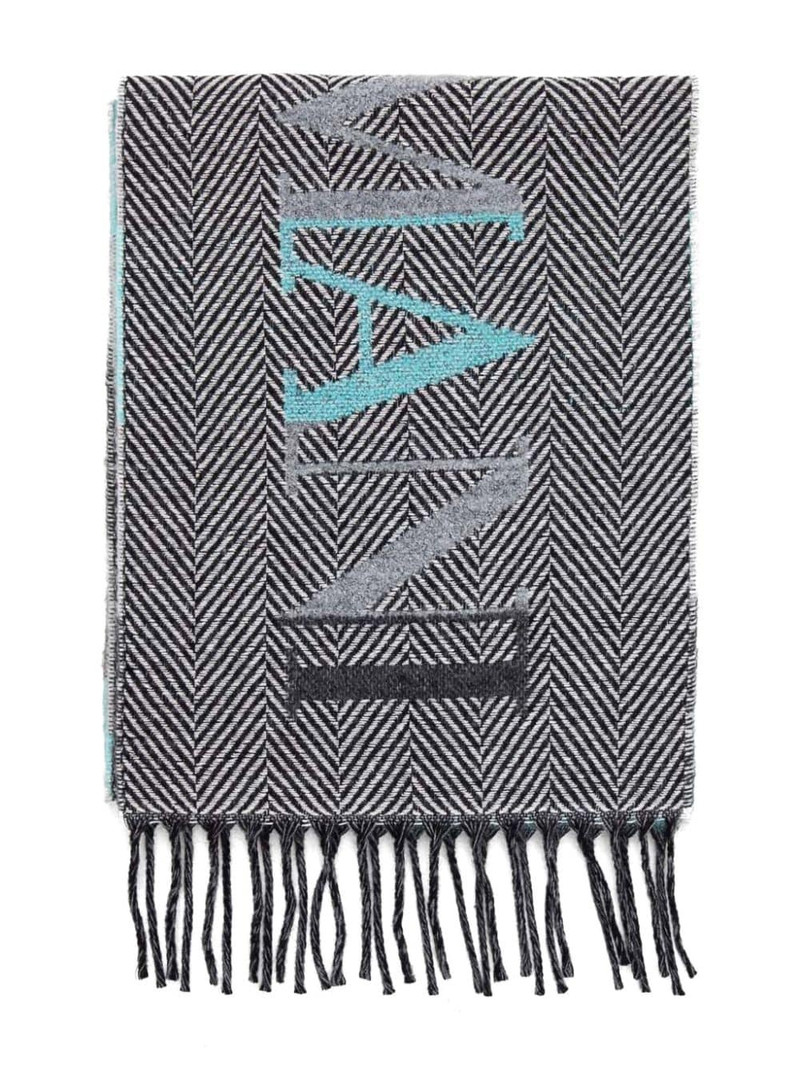 EMPORIO ARMANI logo-intarsia scarf outlook