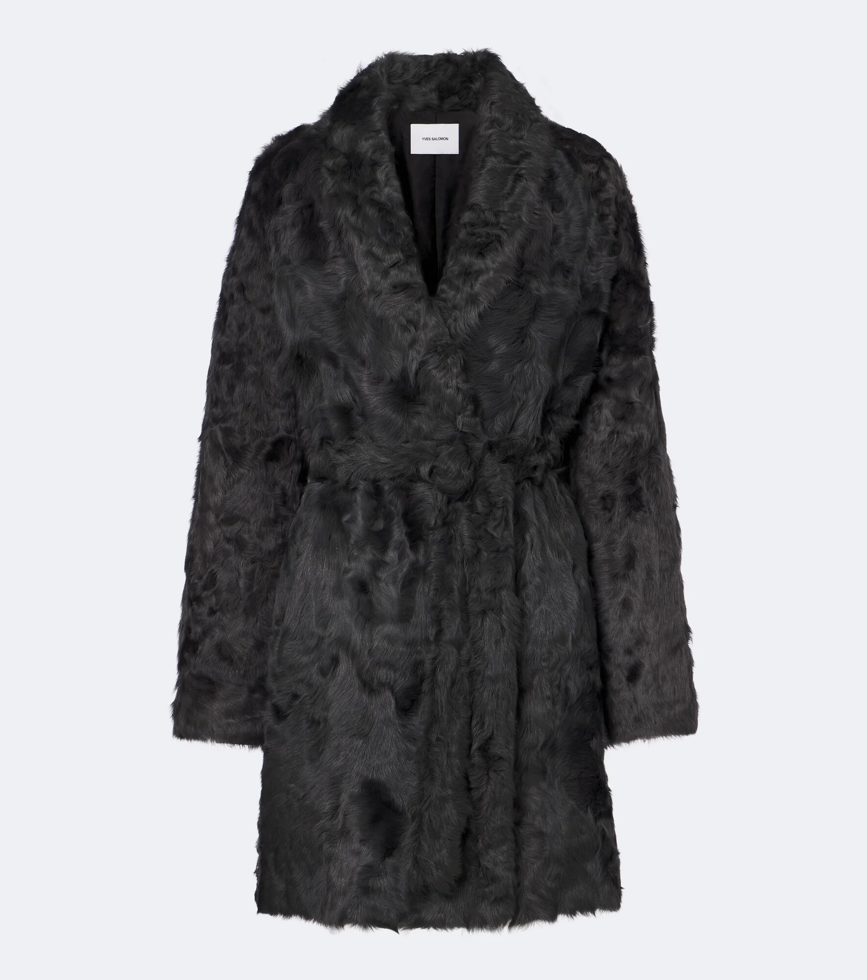 Shearling wrap coat - 1