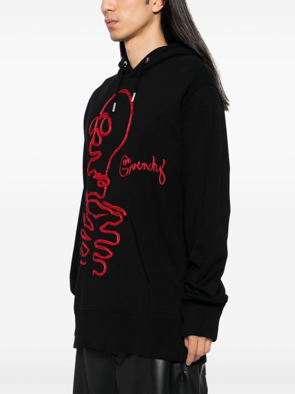 graphic embroidered hooded sweatshirt - 3