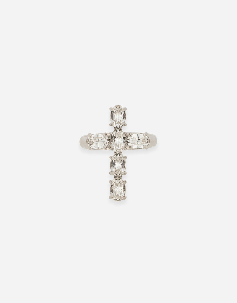 Ring with rhinestone-detailed cross 1