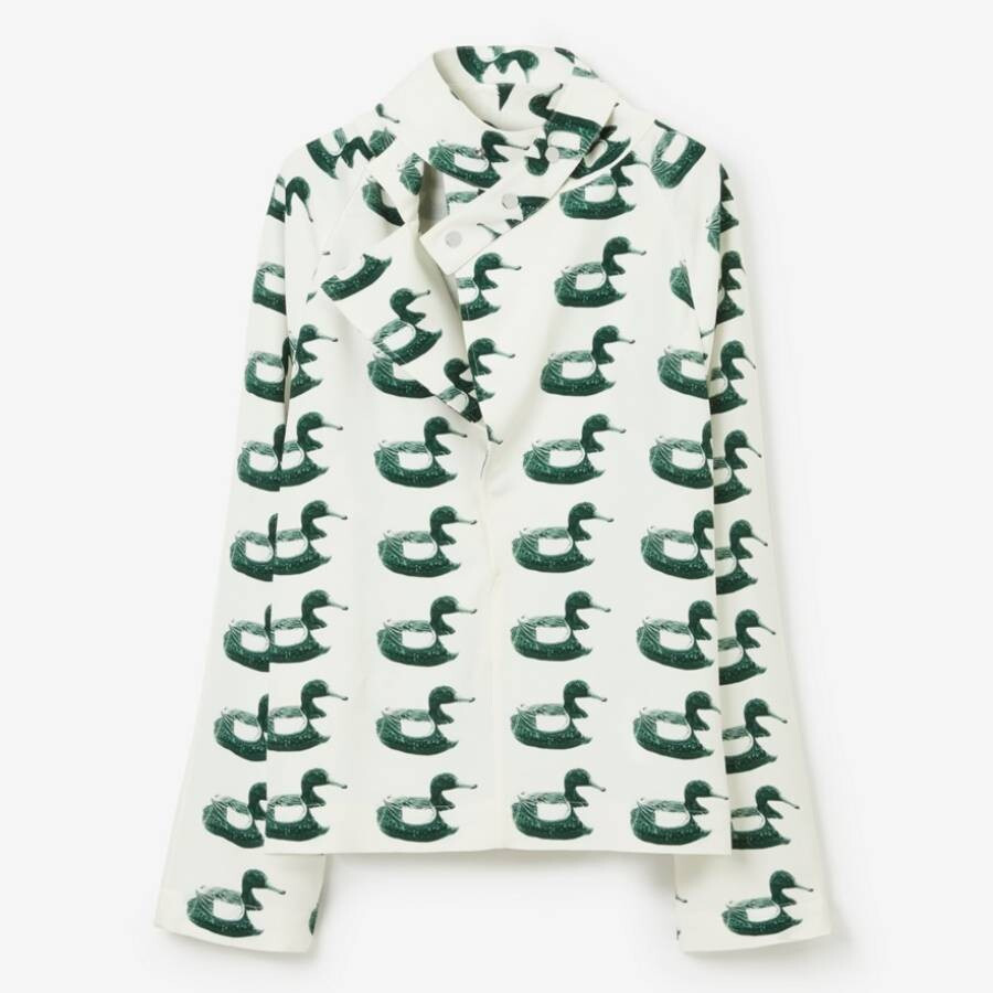 Burberry Waterbird Print Viscose Blouse - 5