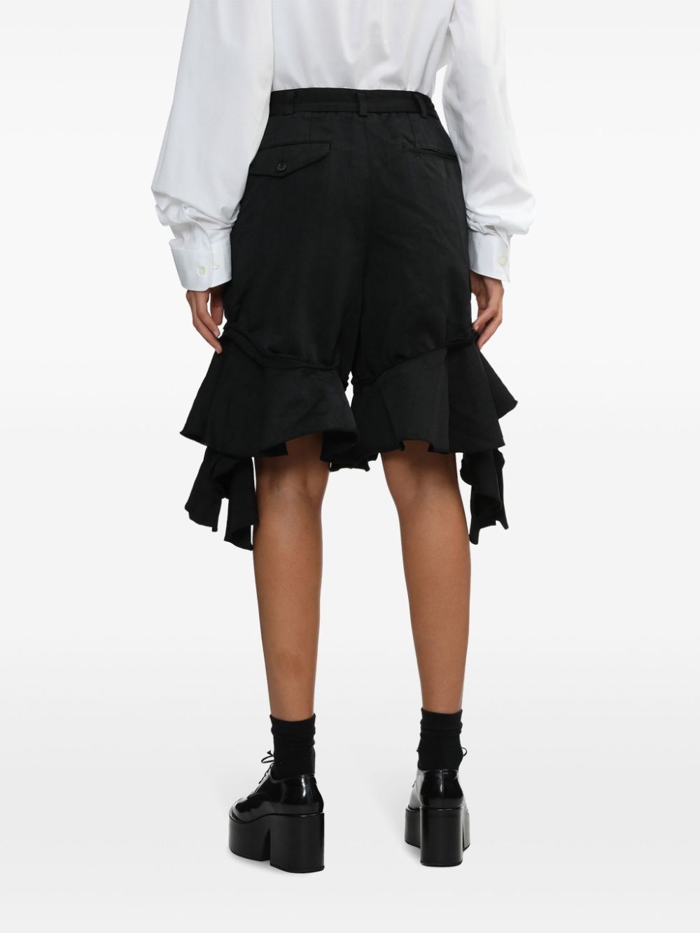 pleated ruffled shorts - 4