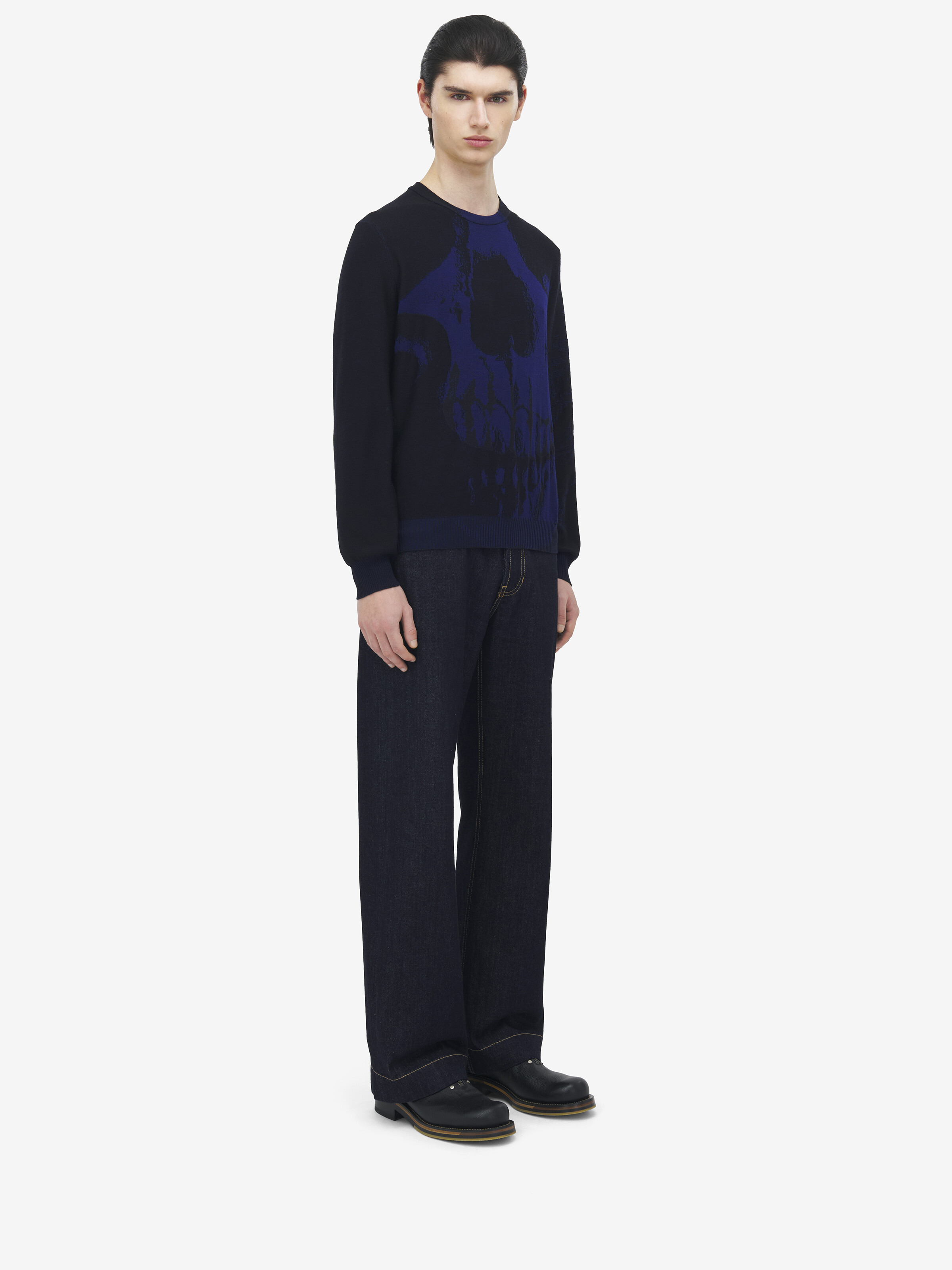 Merino Wool Exploded Skull Jumper - 4