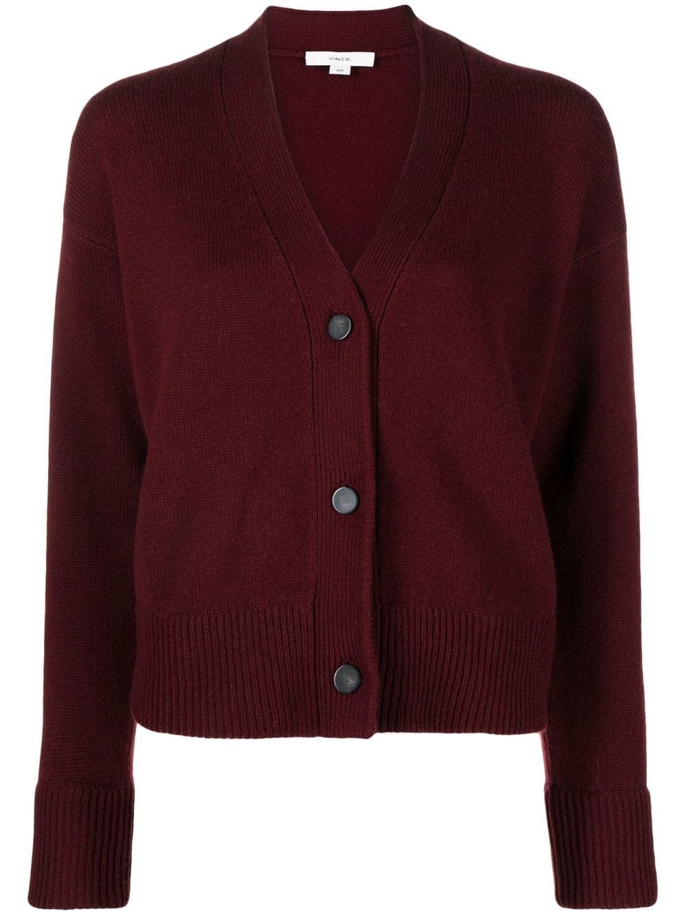 wool-cashmere fine-knit cardigan - 1