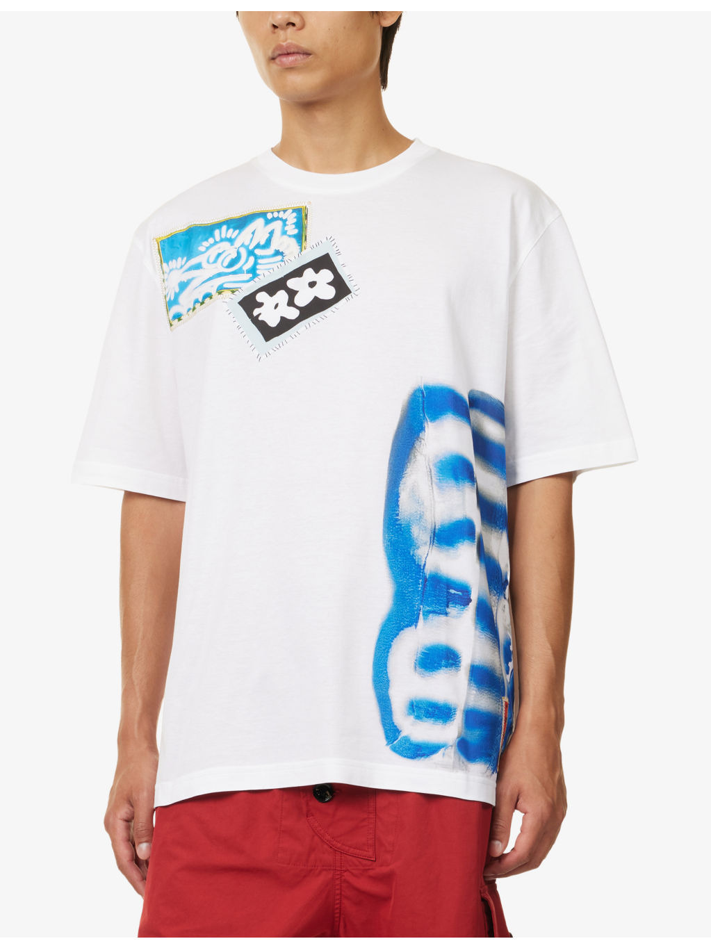 Mixed Media Patch Cotton-Jersey T-Shirt - 3