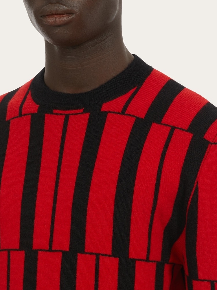 CREW NECK JACQUARD SWEATER - 4