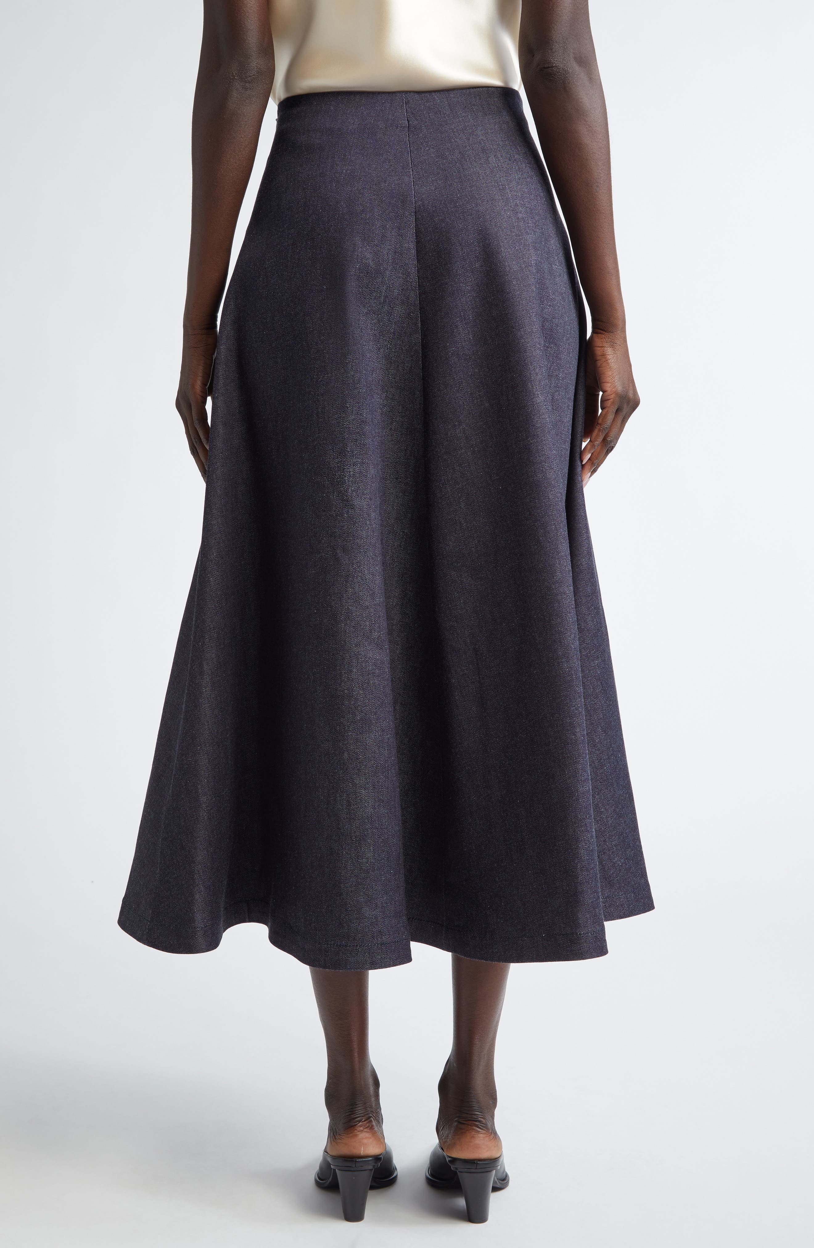Altuzarra Varda Chambray A-Line Skirt in Berry Blue at Nordstrom - 3