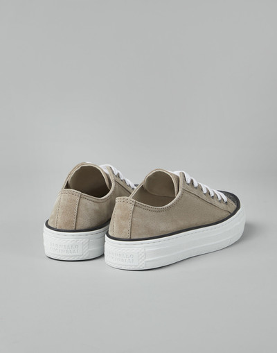 Brunello Cucinelli Suede sneakers with precious toe outlook