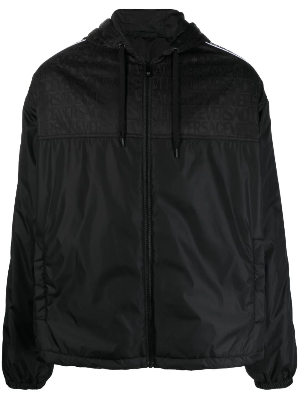 jacquard-logo hooded jacket - 1