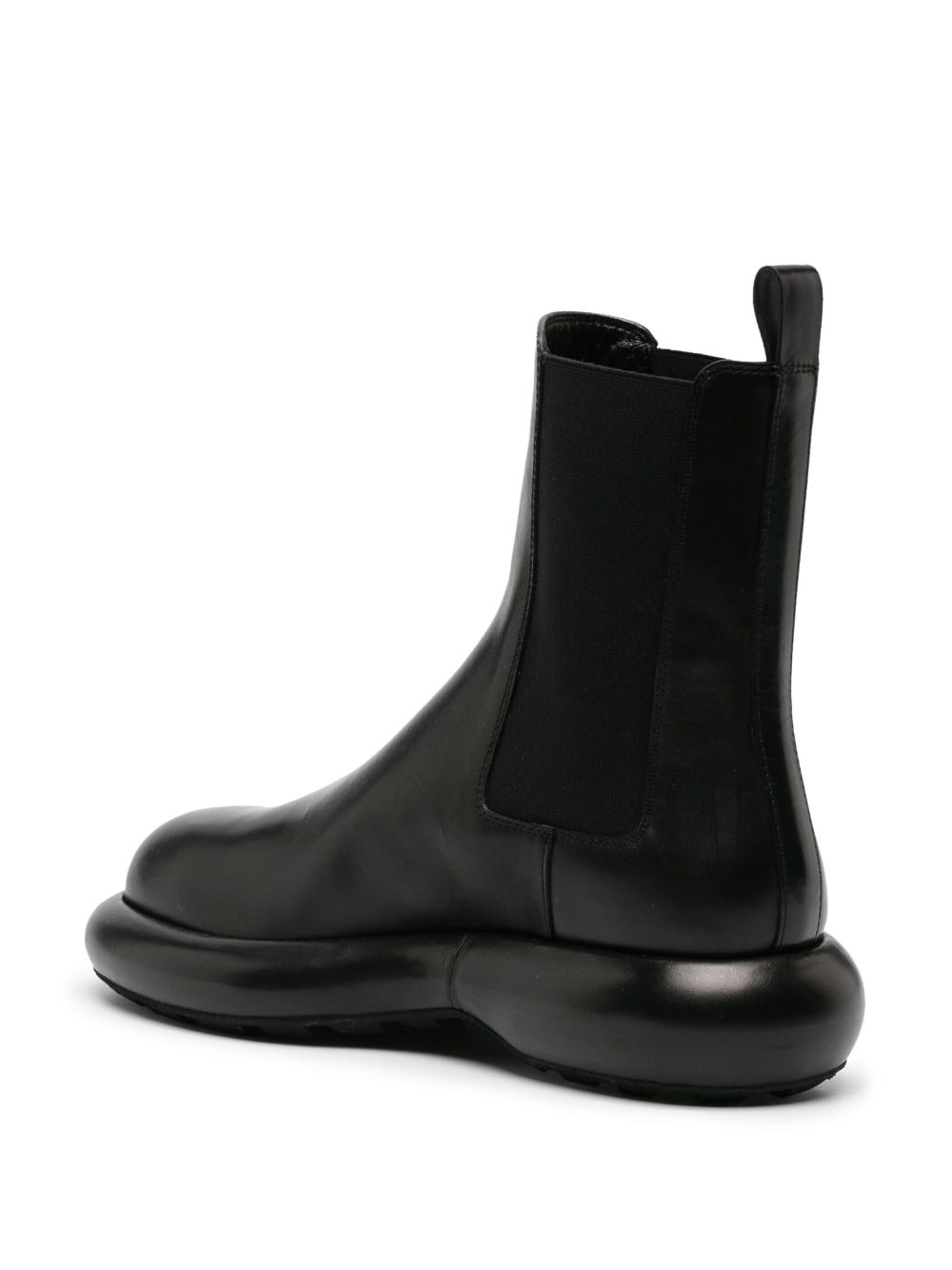 round-toe leather ankle boots - 3