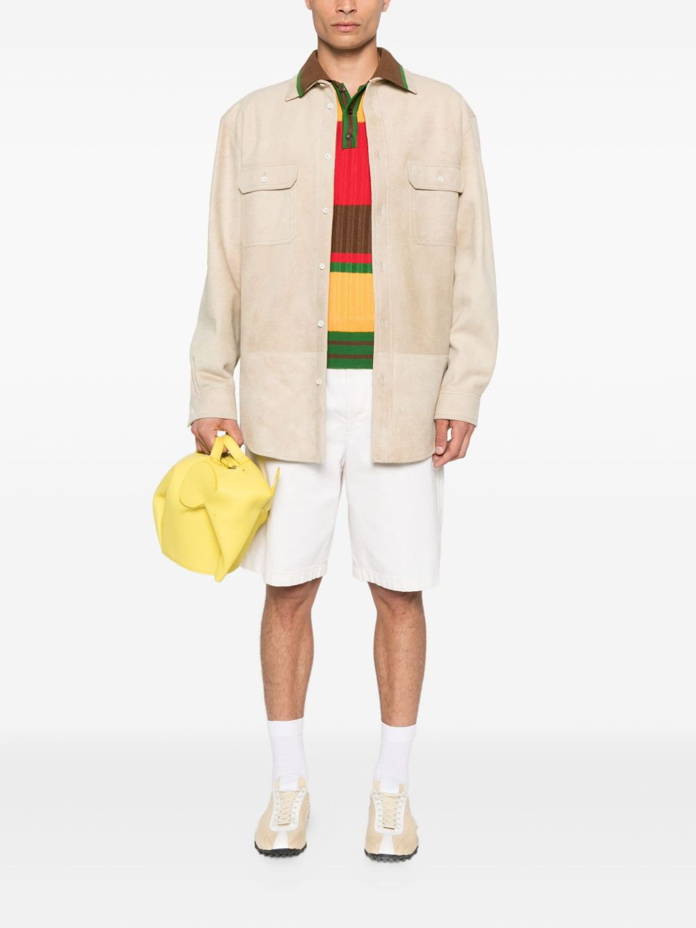 double-pocket lambskin shirt - 2