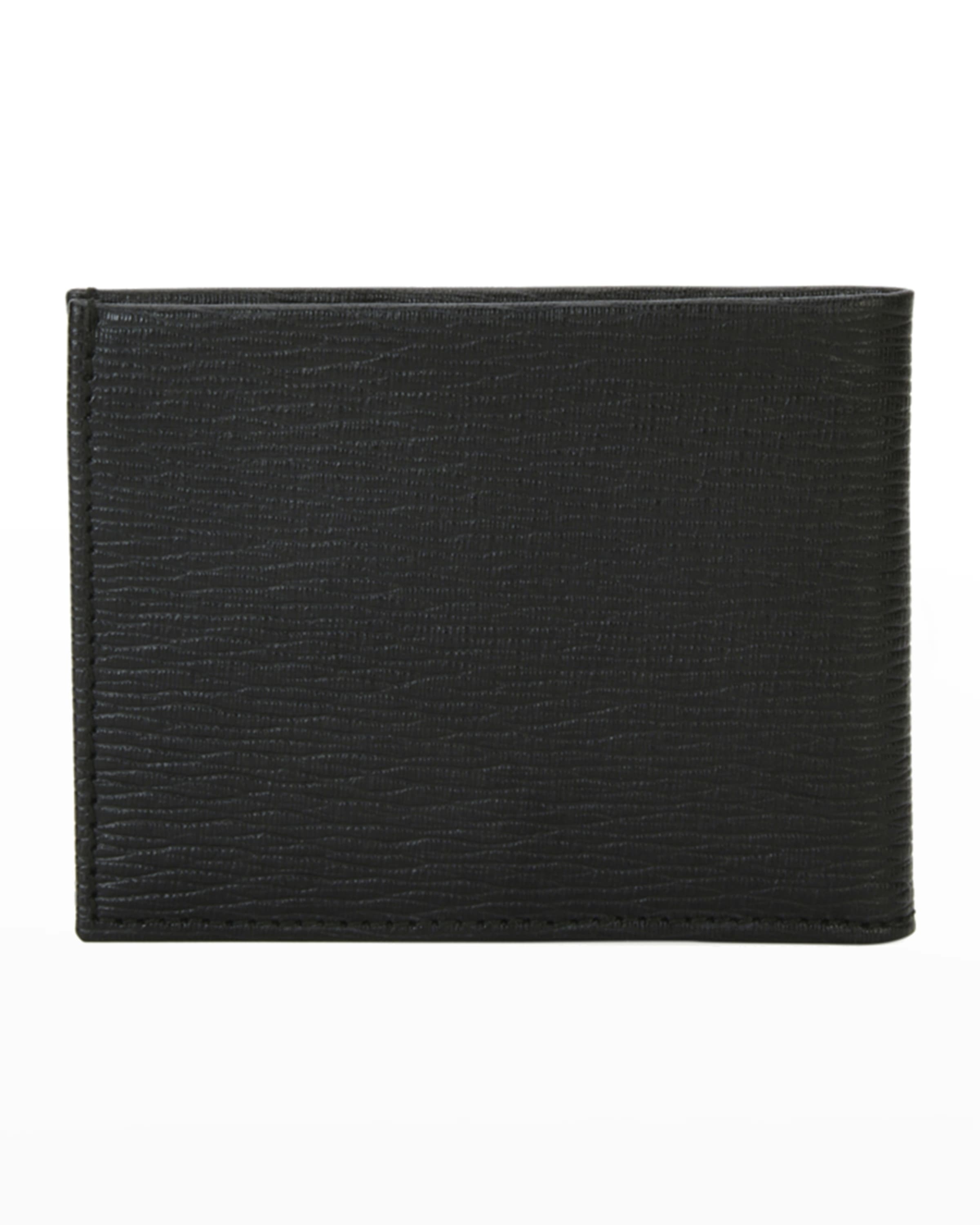 Men's Revival Gancini Bi-Fold Leather Wallet with Window, Black - 3