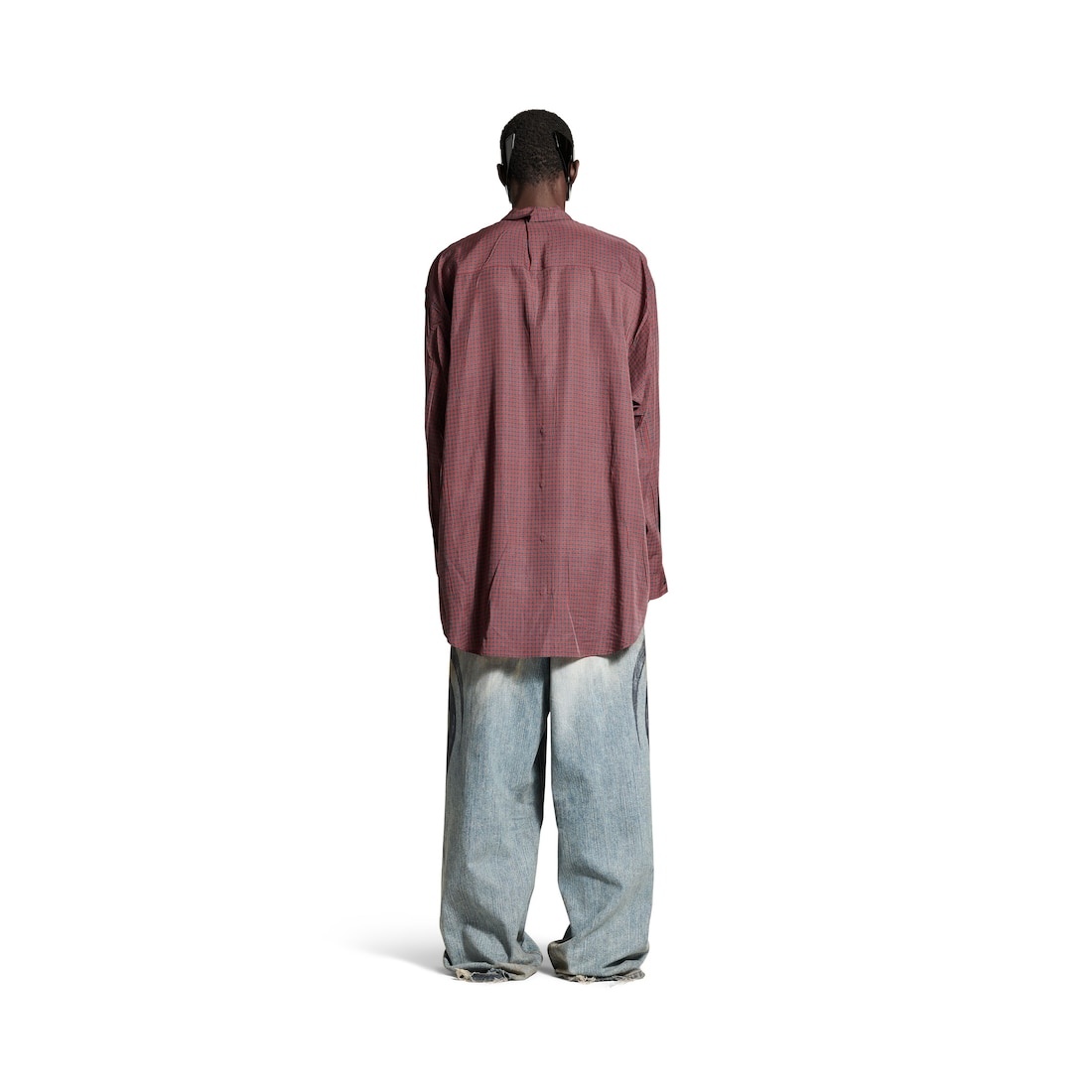 Men's Fluid Shirt in Red/grey - 4