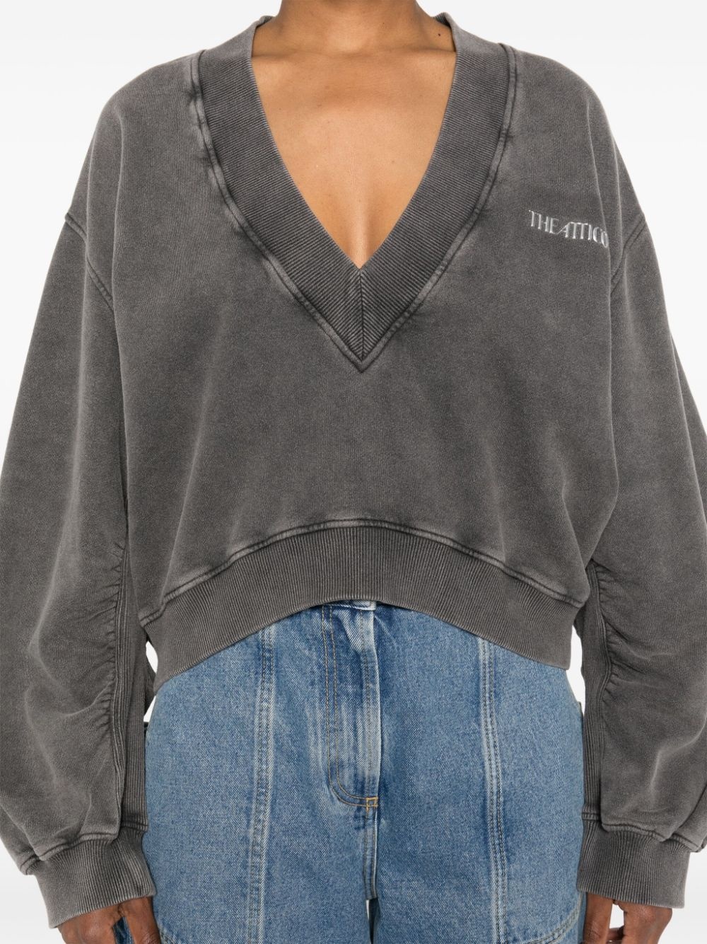 logo-rubberised cotton sweatshirt - 5