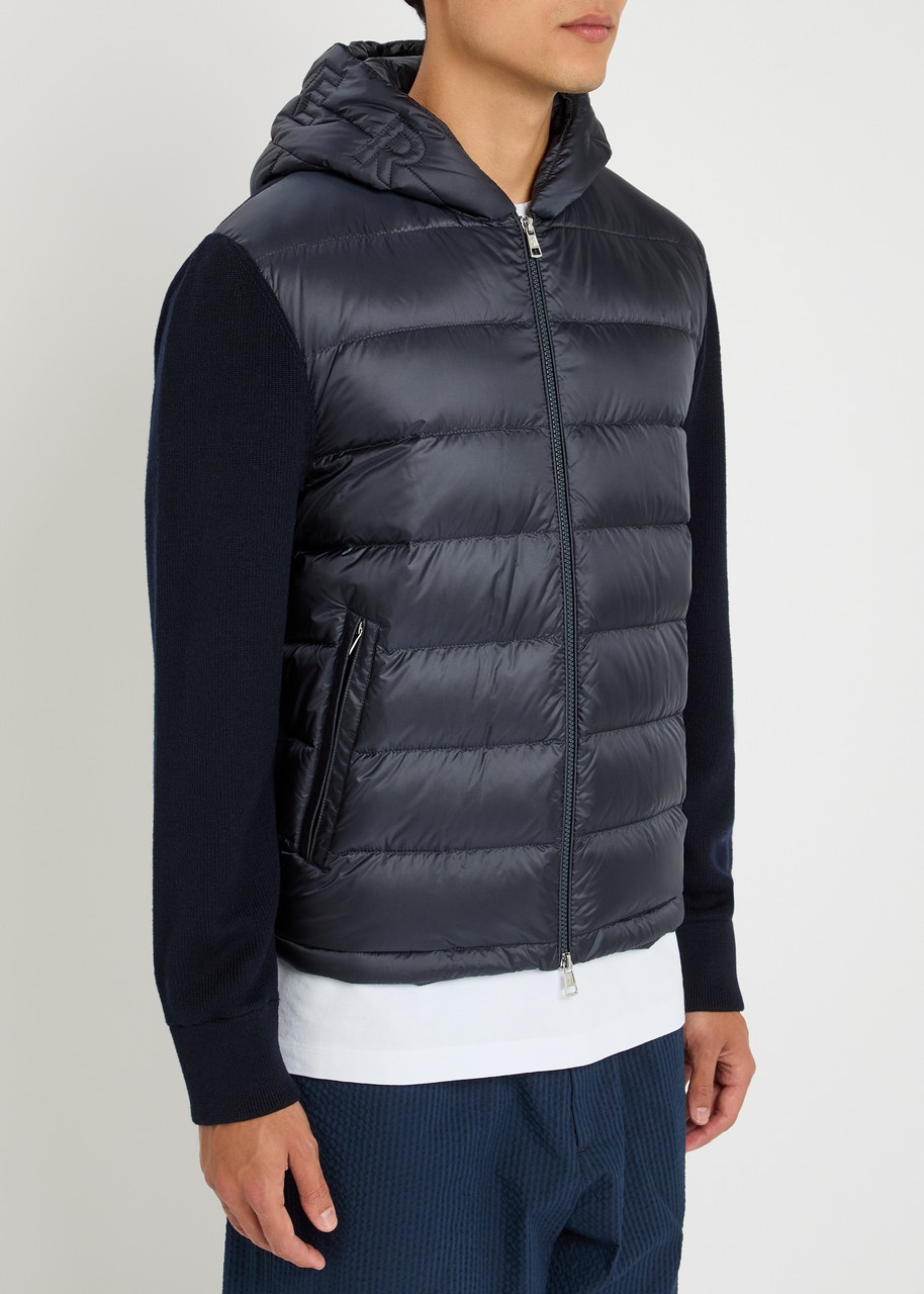 Moncler Hooded Shell and Wool Jacket - 2