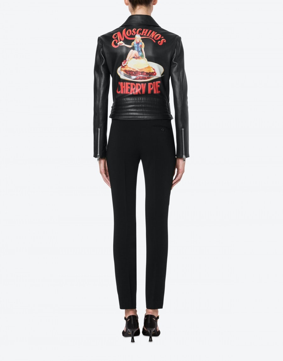 MOSCHINO CHERRY PIE NAPPA LEATHER BIKER - 2