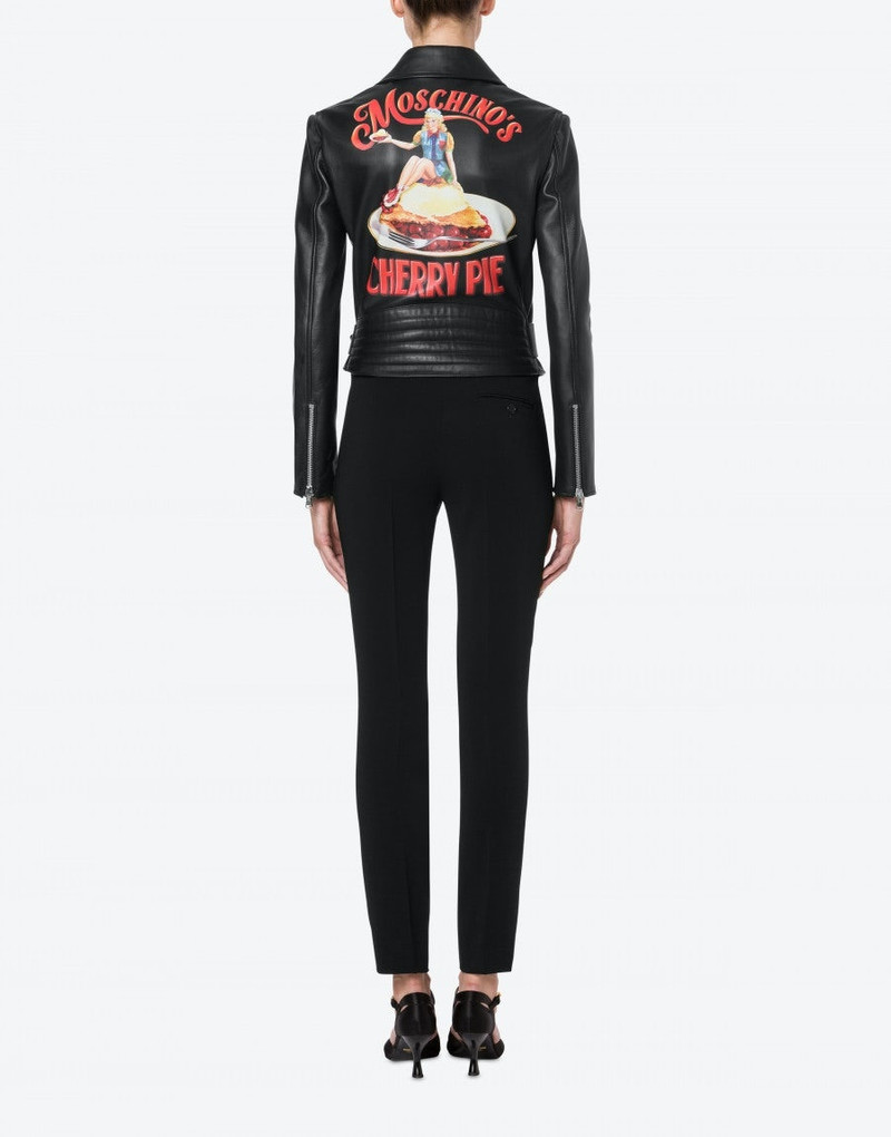 MOSCHINO CHERRY PIE NAPPA LEATHER BIKER 2