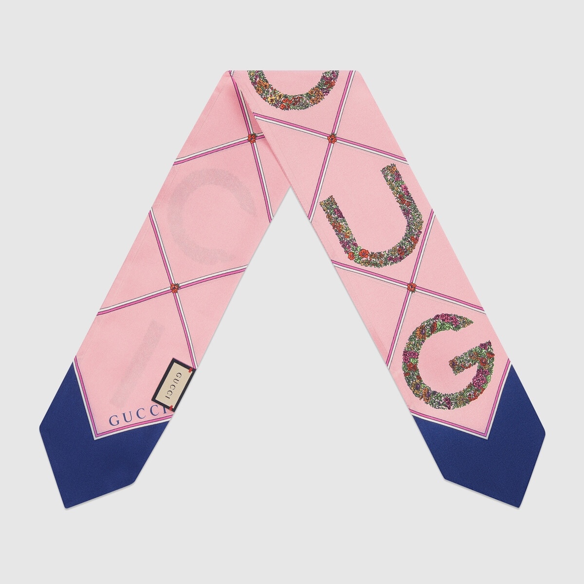 Gucci print silk neck bow - 2