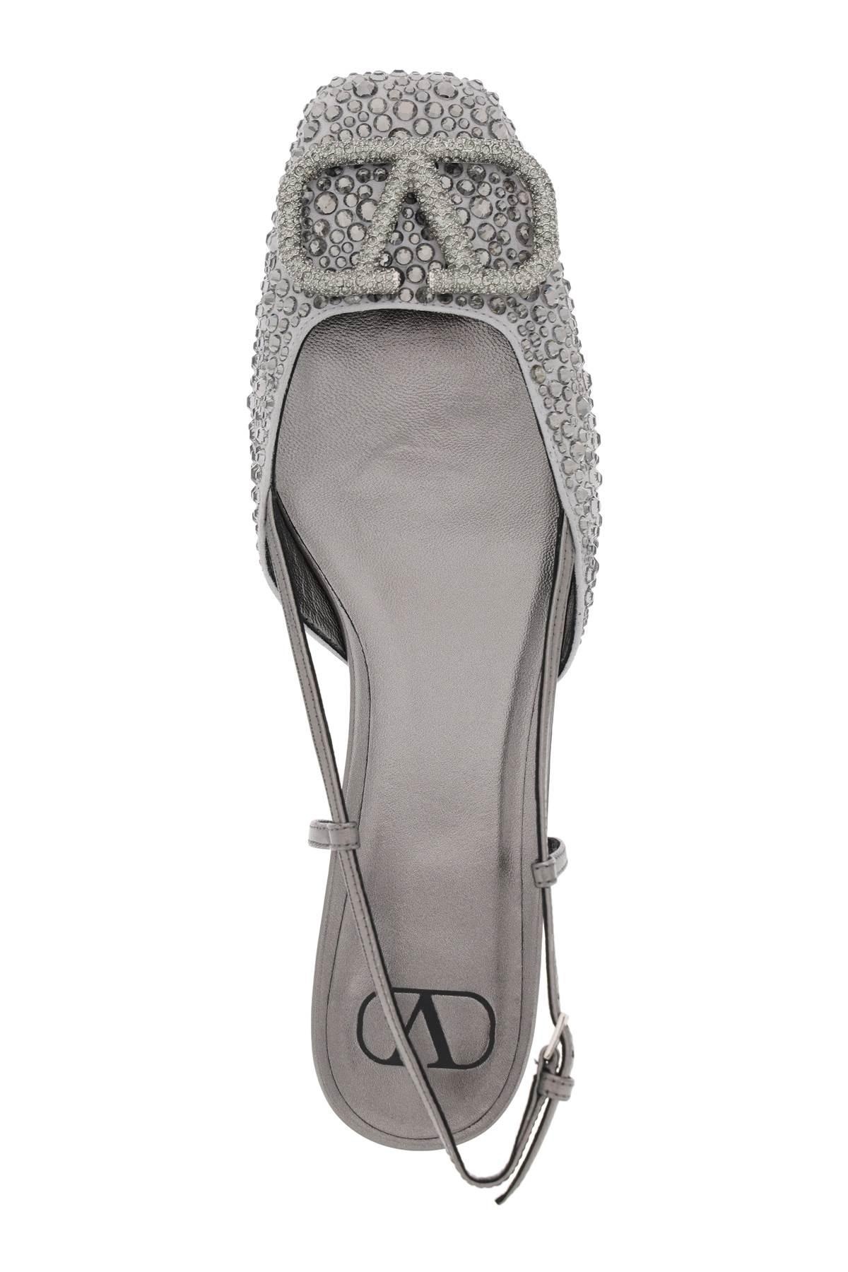 SIGNATURE VLOGO FLAT SLINGBACK WITH CRYSTALS - 3