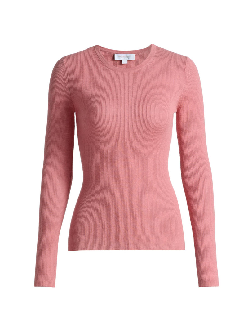 Women's Hutton Ribbed Cashmere Sweater - Guava 1