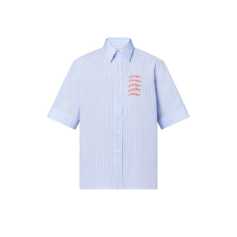 Embroidered Vuitton Short-Sleeved Shirt 1