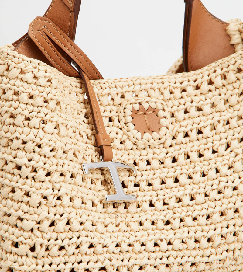 BAG IN RAFFIA AND LEATHER MICRO - BEIGE, BROWN 7