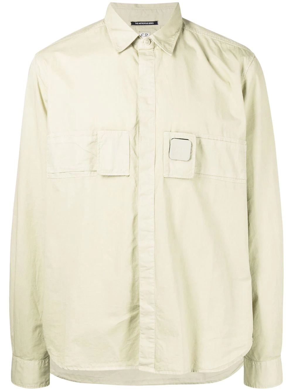 buckle-detail long-sleeved overshirt - 1