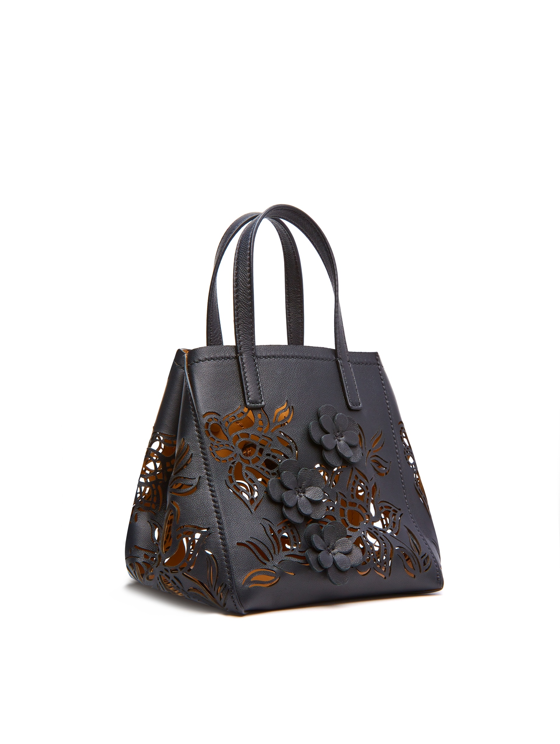 MINI LASER CUT FLORAL SQUARE TOTE - 3